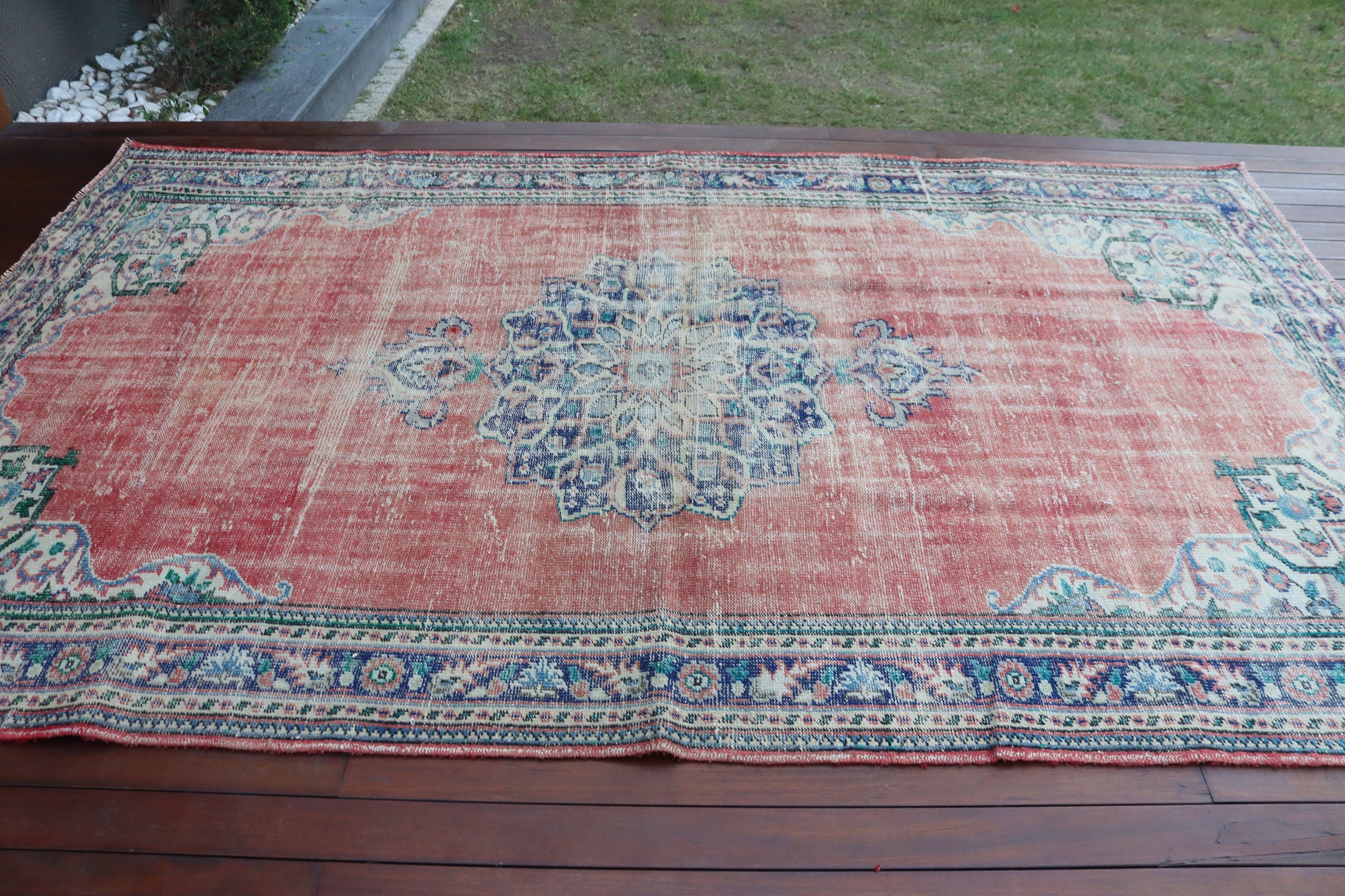 Red Oriental Rug, Turkey Rug, Anatolian Rug, Turkish Rug, Kitchen Rug, 6.2x10 ft Large Rugs, Living Room Rugs, Salon Rug, Vintage Rug