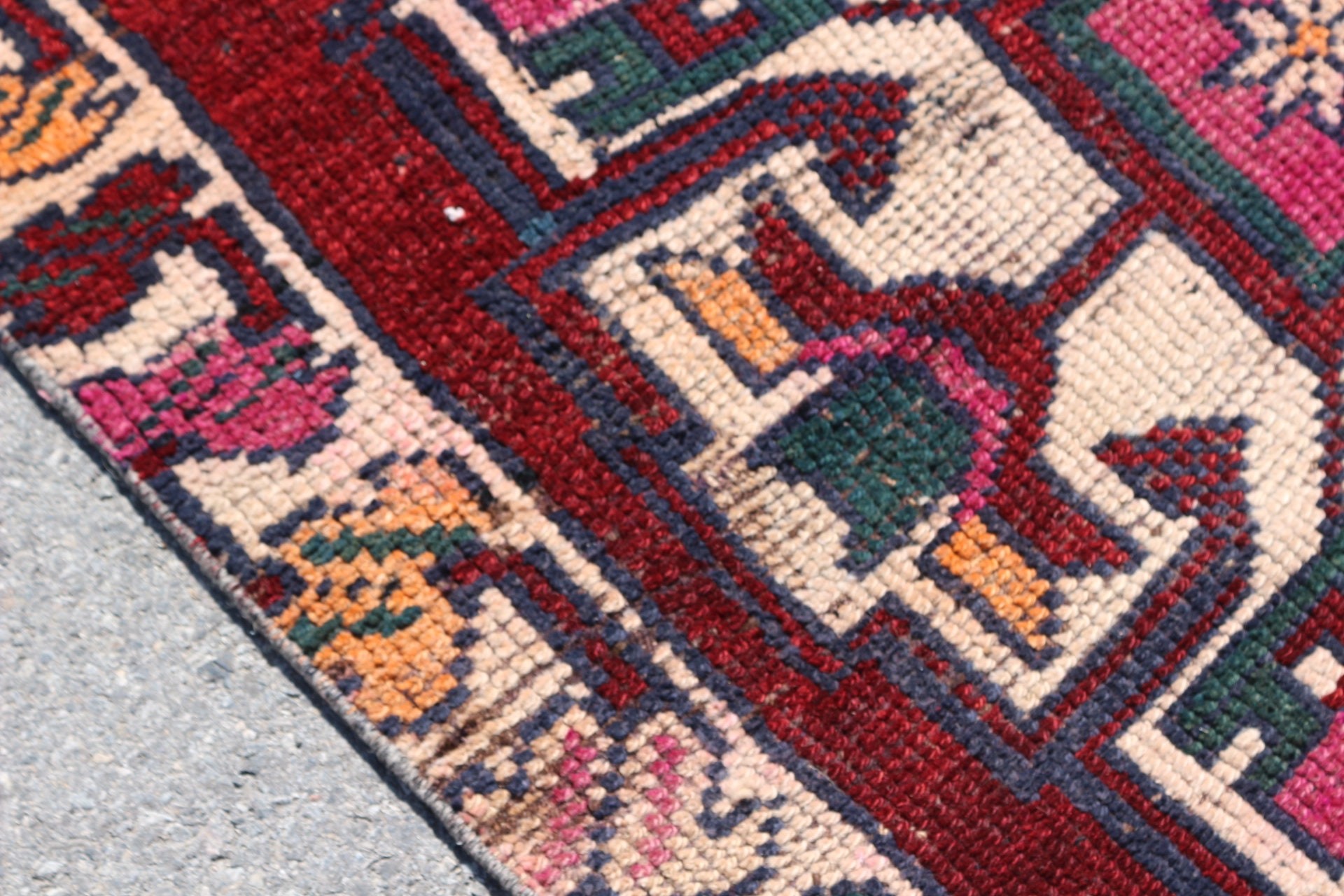 Red Antique Rugs, Hallway Rug, 3x11.4 ft Runner Rug, Kitchen Rug, Vintage Rugs, Turkish Rugs, Flatweave Rug, Wool Rug, Rugs for Corridor