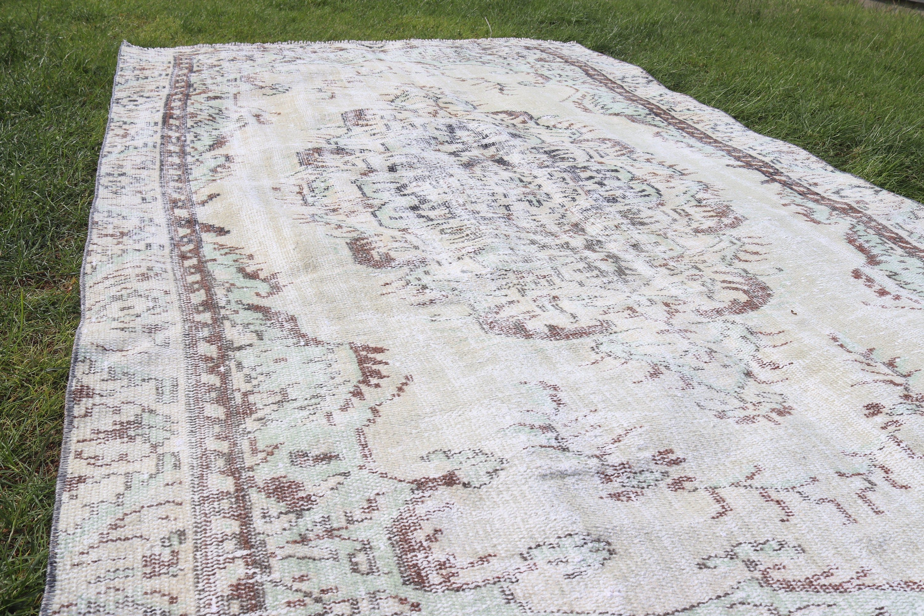 Türk Halıları, Vintage Halılar, Yatak Odası Halıları, 5.3x8 ft Büyük Halı, Büyük Boho Halısı, Bej Yatak Odası Halıları, Büyük Boho Halıları