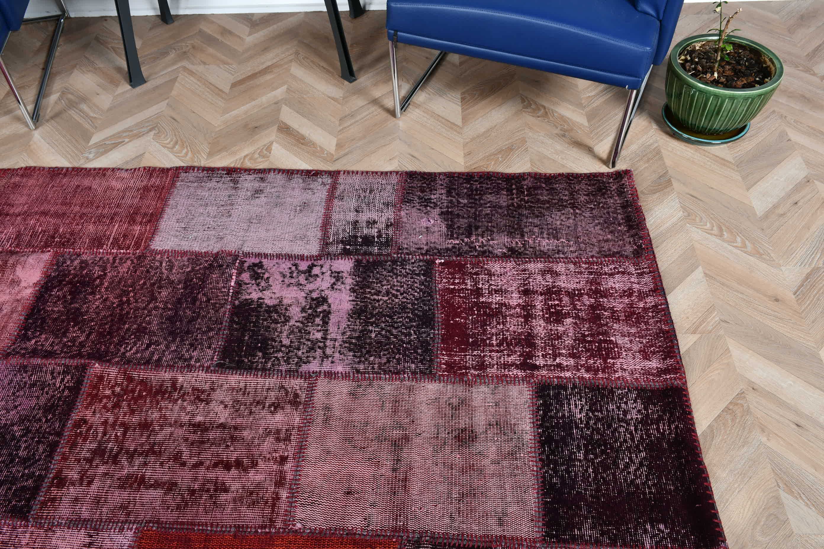 Purple Antique Rug, Vintage Rugs, Kitchen Rug, 5.6x7.6 ft Large Rug, Old Rug, Turkish Rug, Bedroom Rug, Dining Room Rug