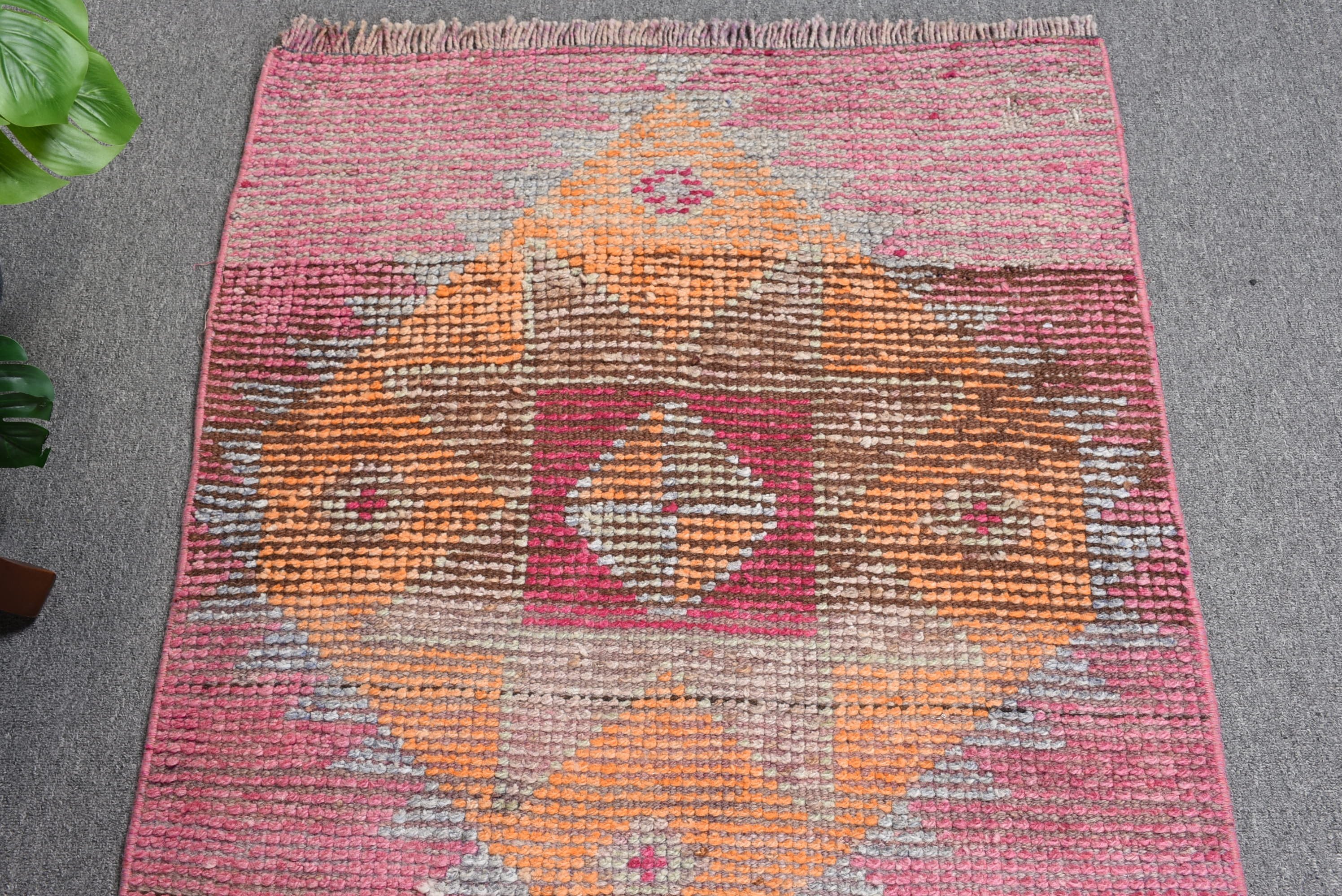 Pink Moroccan Rug, Stair Rug, Floor Rug, 2.7x11.4 ft Runner Rug, Rugs for Hallway, Vintage Rugs, Turkish Rug, Kitchen Rug, Corridor Rug