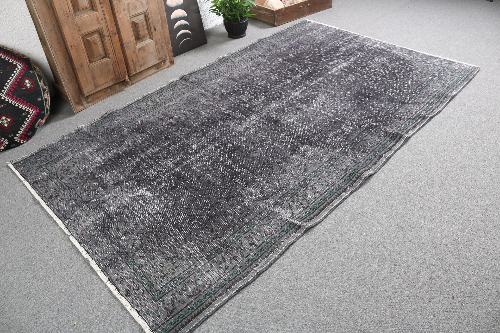 Yer Halısı, Yemek Odası Halısı, 5.2x8.8 ft Büyük Halı, Türk Halısı, Vintage Halı, Açıklama Halısı, Gri Soğuk Halı, Oturma Odası Halısı, Lüks Halılar