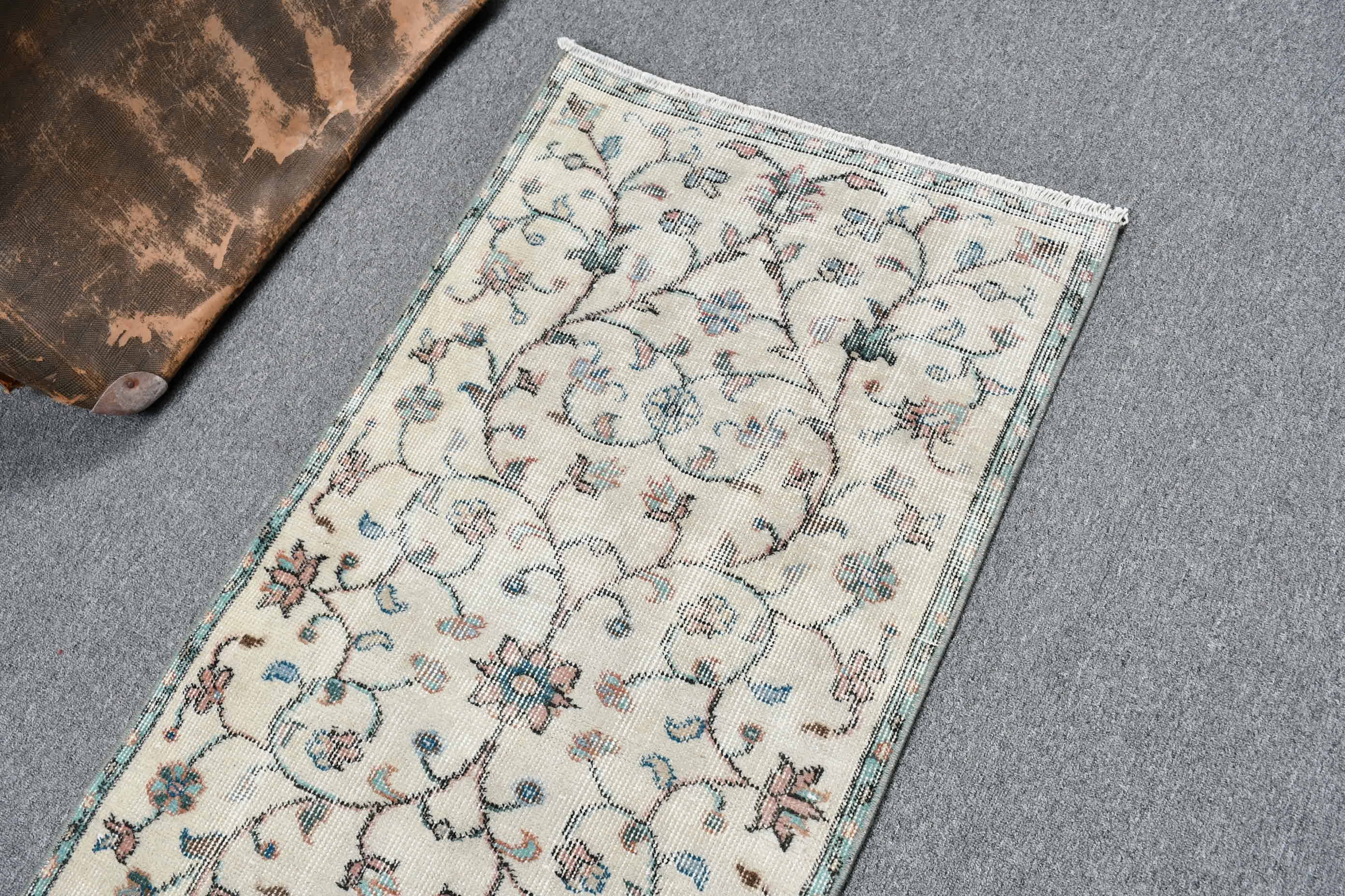 Entry Rug, Vintage Rugs, Beige Floor Rug, Bedroom Rug, Oriental Rug, 2.1x4.3 ft Small Rug, Vintage Decor Rugs, Turkish Rug