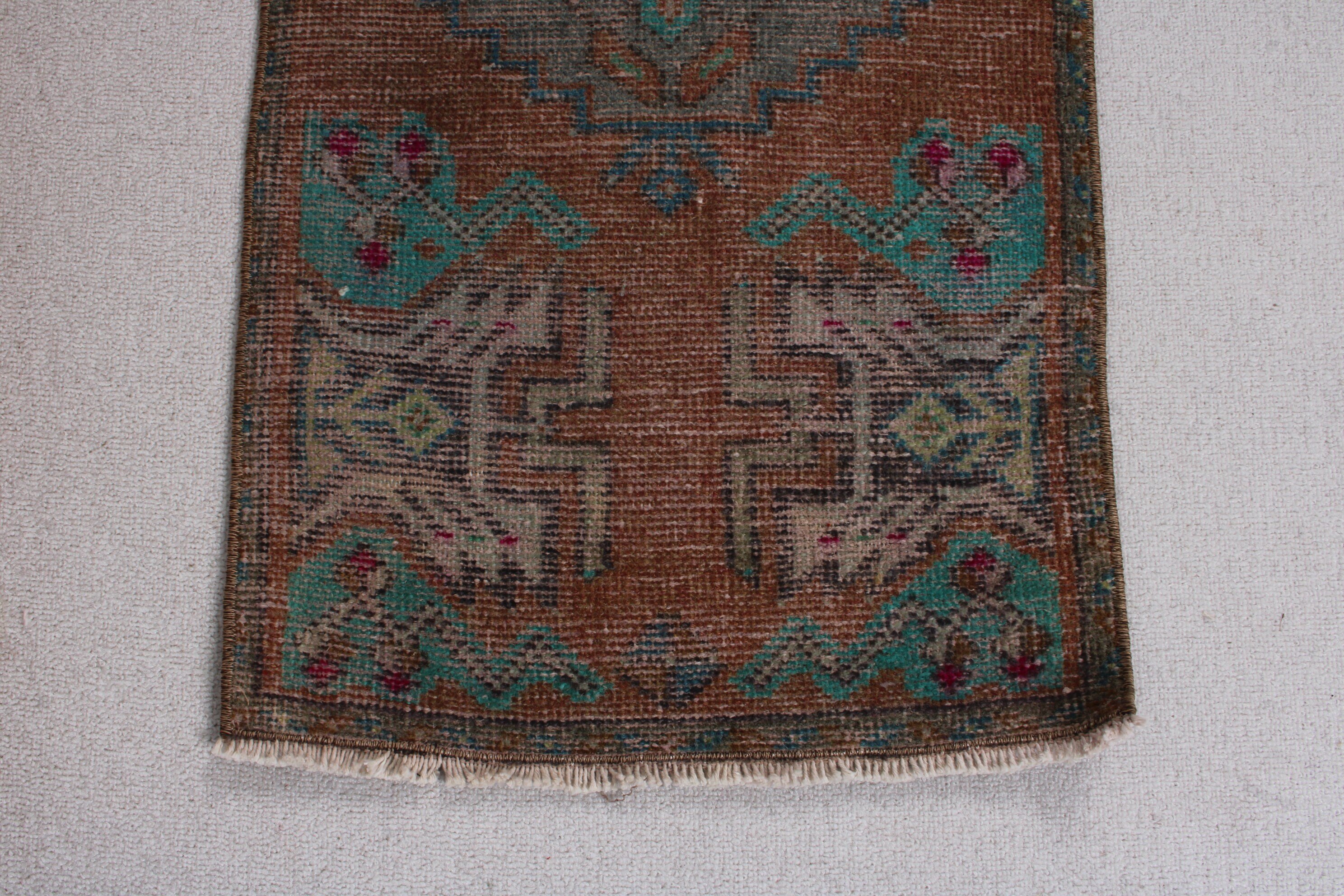 Wall Hanging Rug, Small Vintage Rugs, Handwoven Rugs, Brown Flatweave Rugs, Statement Rug, Turkish Rug, 1.6x3.4 ft Small Rugs, Vintage Rugs