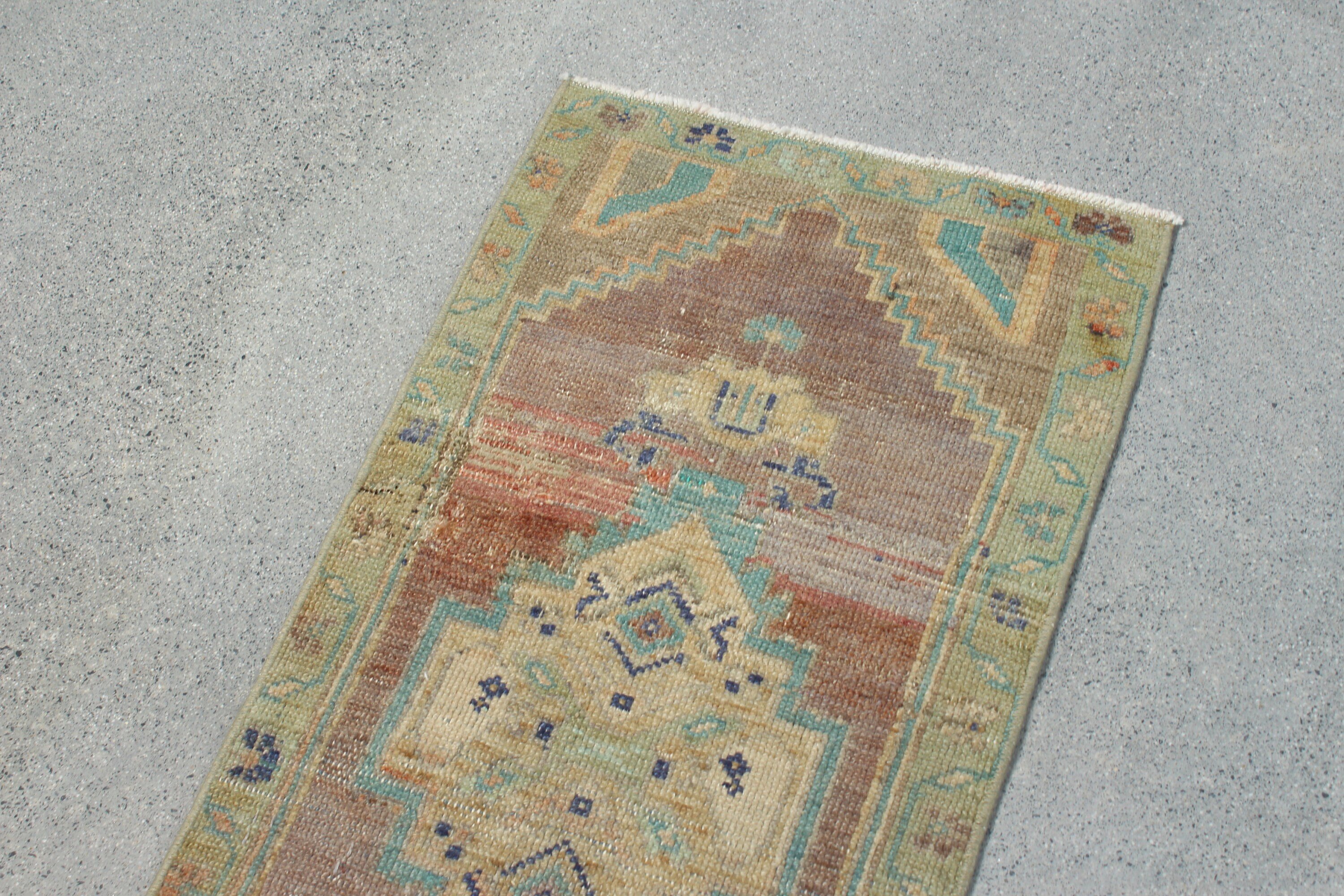 Green Wool Rugs, Pale Rugs, Vintage Rug, Floor Rug, Bath Rug, Bedroom Rugs, Rugs for Entry, Home Decor Rug, 1.5x3 ft Small Rug, Turkish Rug