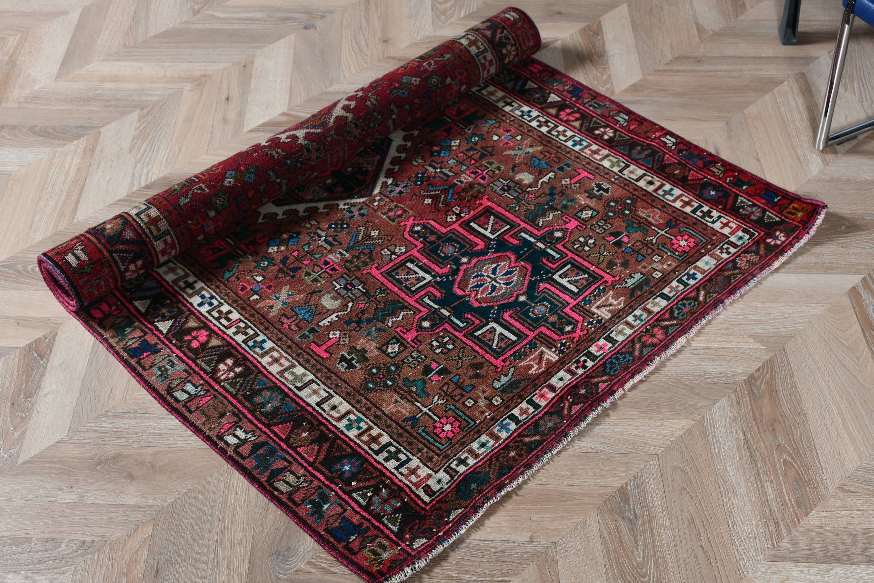 Outdoor Rug, Turkish Rug, Bathroom Rugs, Home Decor Rugs, Oushak Rug, Door Mat Rug, 3.2x4.6 ft Small Rugs, Vintage Rug, Brown Oushak Rug