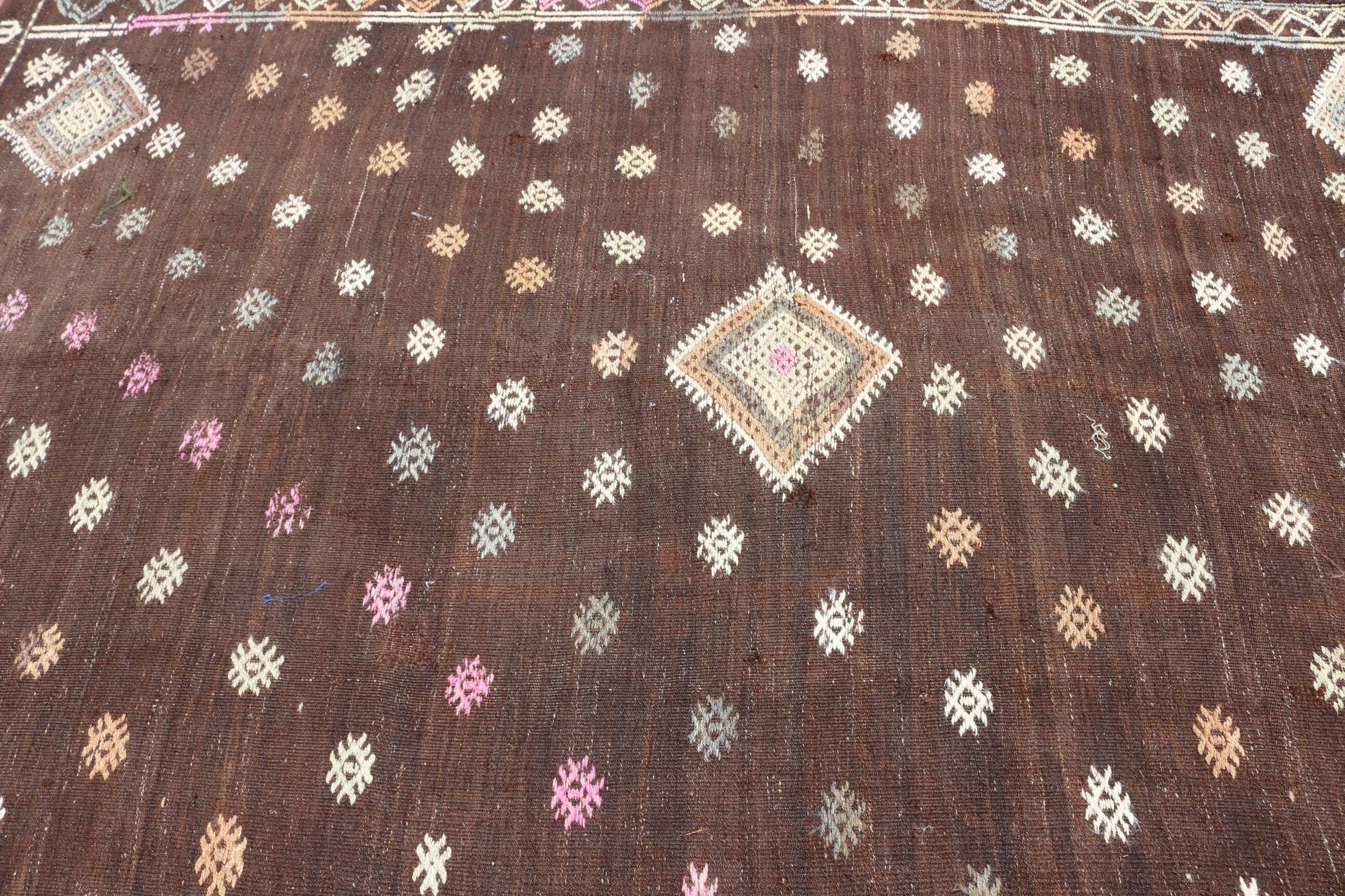 Sevimli Halı, Türk Halısı, Özel Halı, Vintage Halı, Kilim, Kahverengi Zemin Halısı, Yatak Odası Halıları, Ev Dekor Halısı, 5.9x8.7 ft Büyük Halı, Oturma Odası Halısı