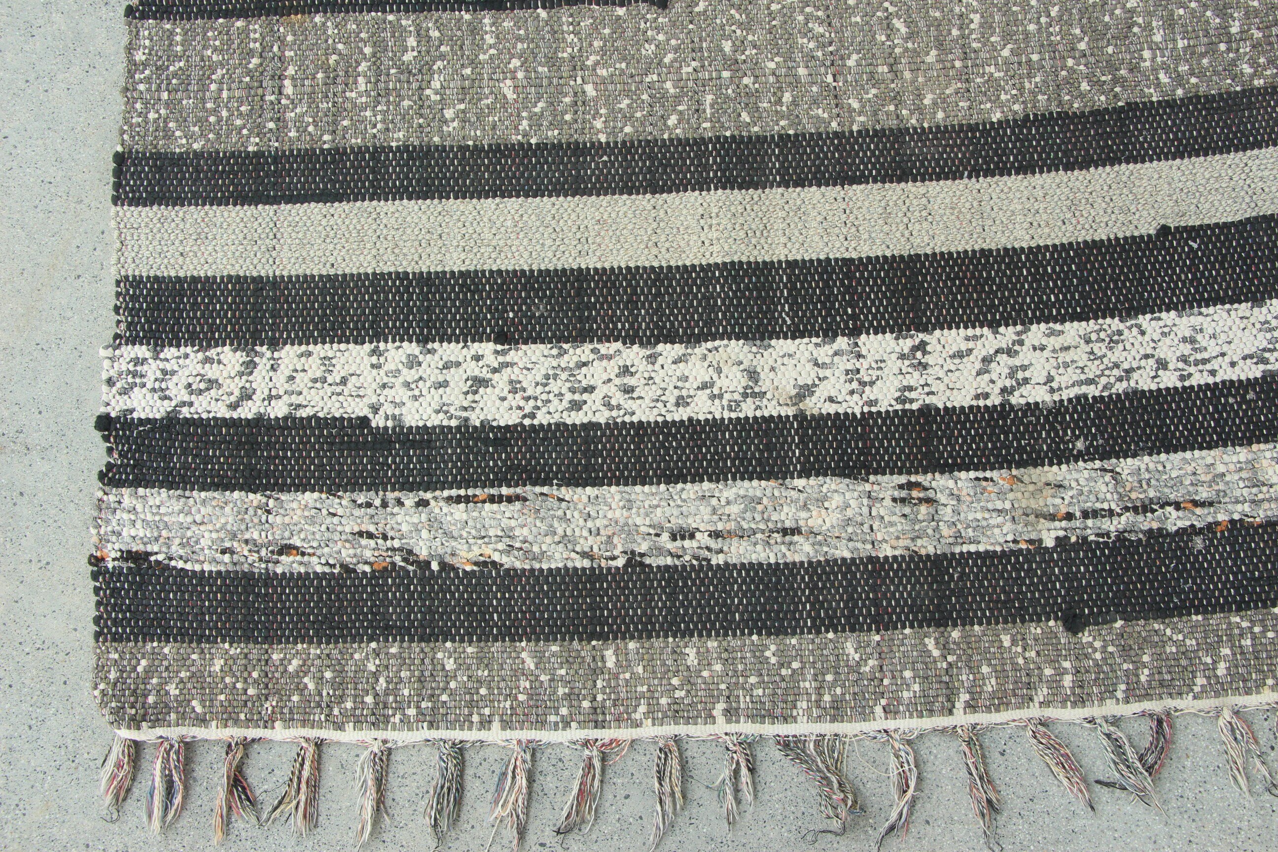 Oushak Halı, Türk Halısı, Gri Geometrik Halılar, Vintage Halı, Giriş Halıları, 3.1x6.8 ft Accent Halı, Kilim, Dekoratif Halılar