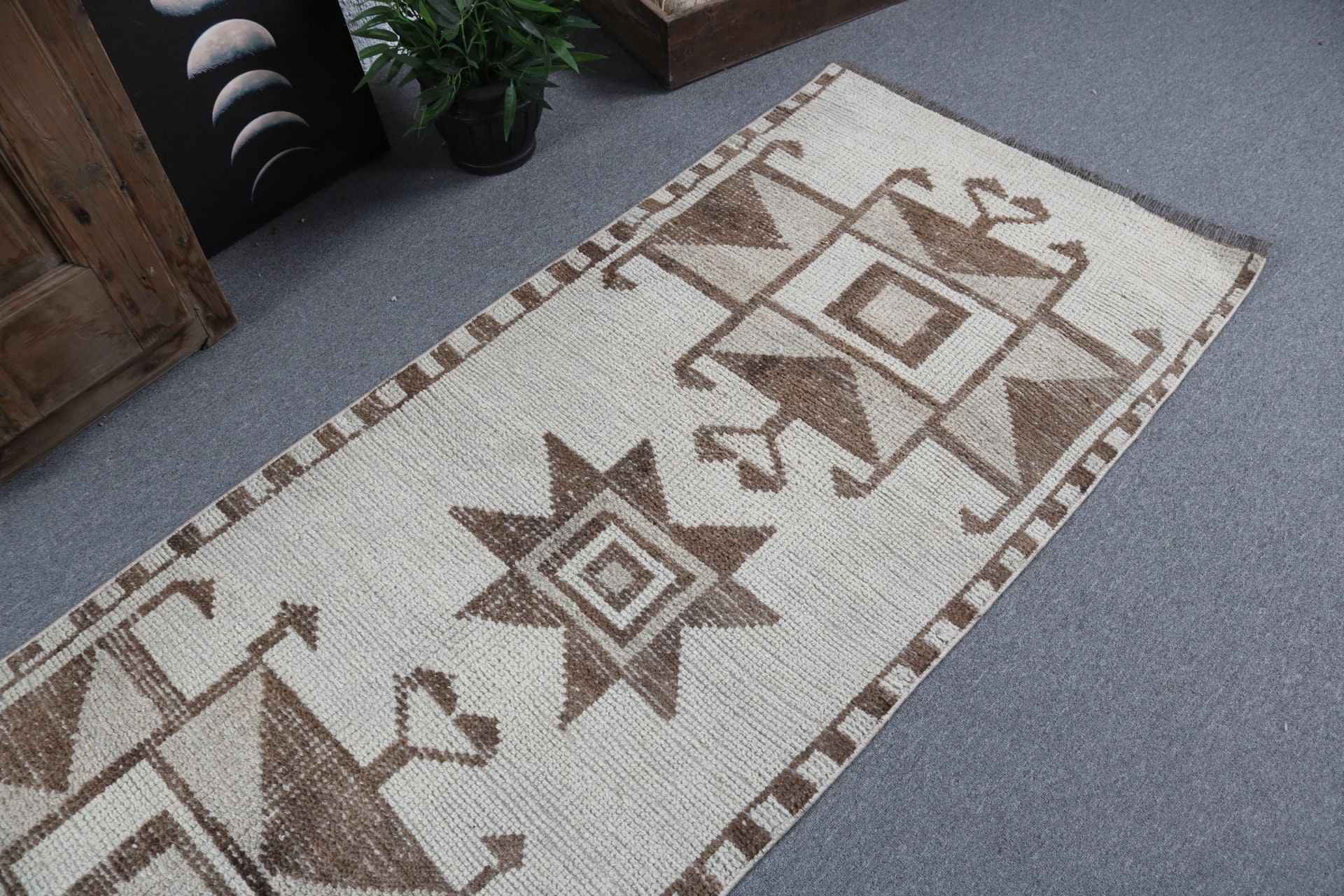 Modern Rug, Stair Rug, 2.8x8.9 ft Runner Rugs, Vintage Rug, Long Runner Rugs, Beige Modern Rugs, Home Decor Rugs, Floor Rug, Turkish Rugs