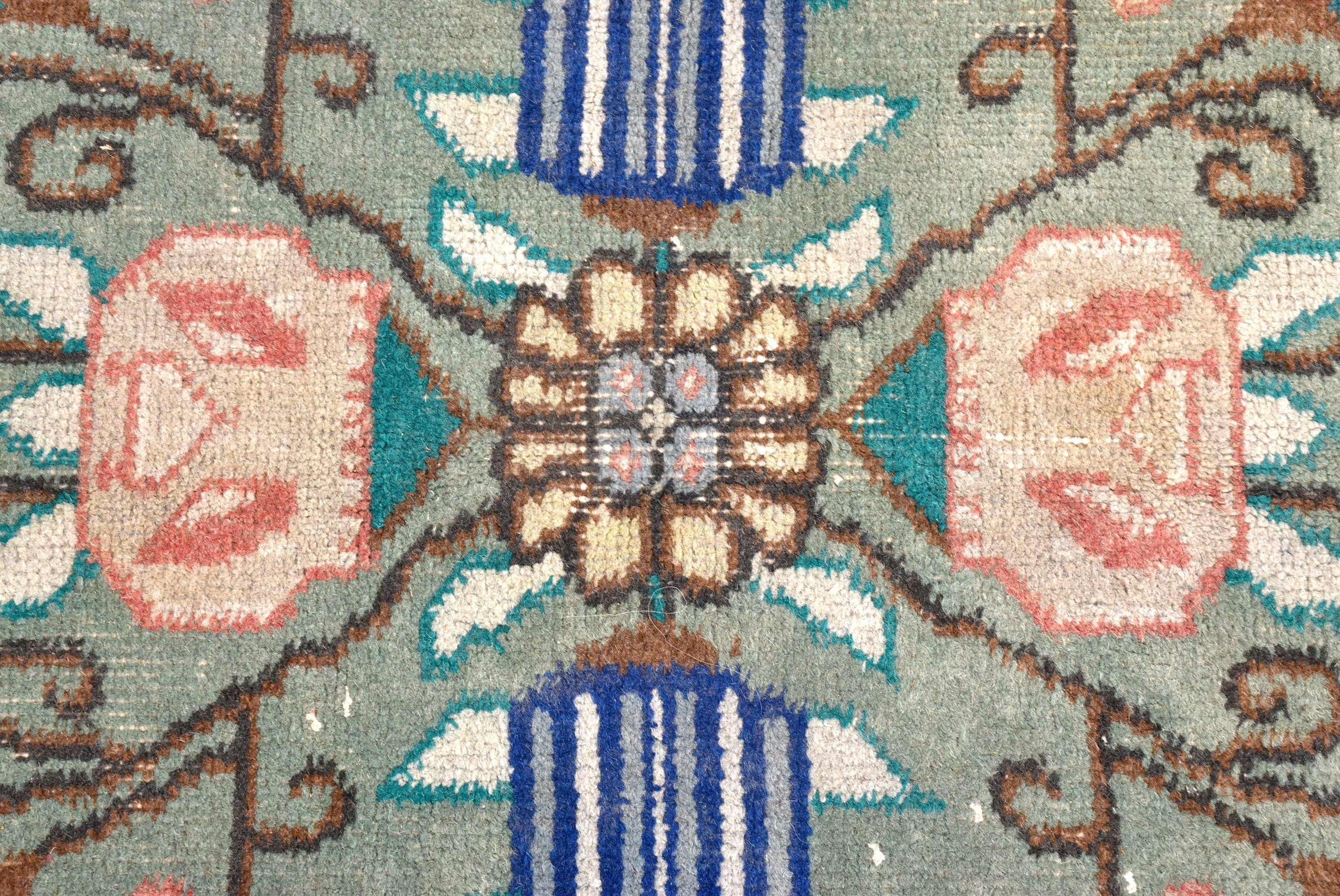 Kabile Halıları, Büyük Oushak Halısı, Modern Halılar, Mavi Boho Halıları, 6,3x9,7 ft Büyük Halıları, Oushak Halısı, Türk Halıları, Vintage Halı, Oturma Odası Halıları