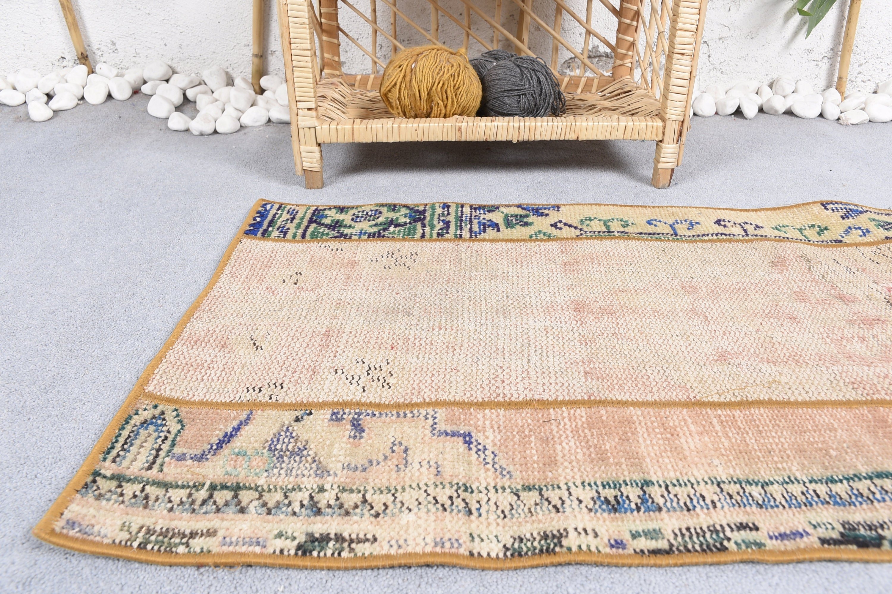 Vintage Rugs, Home Decor Rug, Kitchen Rugs, Moroccan Rug, Rugs for Bath, Turkish Rugs, 1.7x3.2 ft Small Rug, Nursery Rugs, Beige Cool Rugs