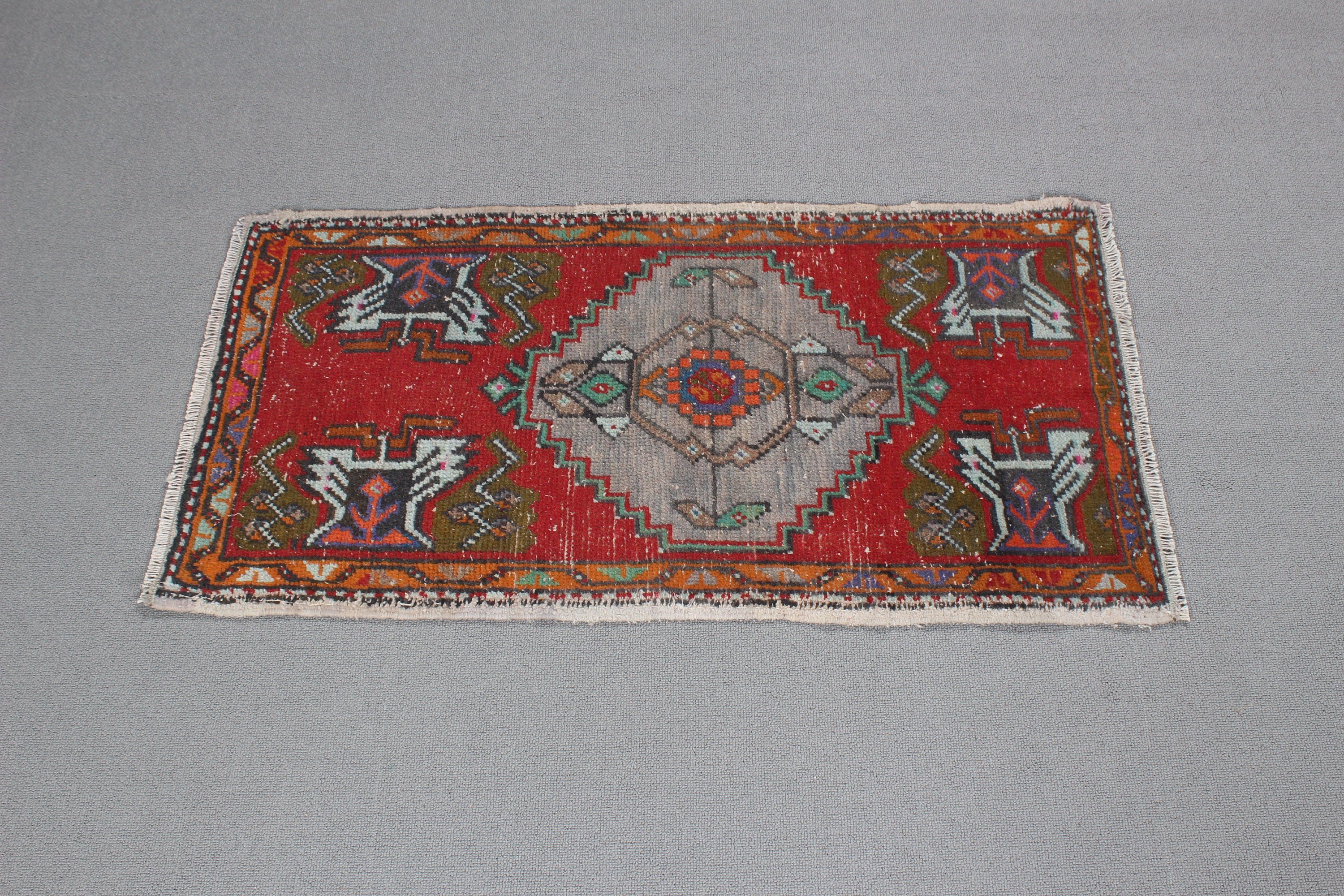 Yatak Odası Halısı, Boho Halıları, Küçük Alan Halıları, Mutfak Halıları, Kırmızı El Dokuma Halı, Vintage Halı, Mutfak Halısı, 1.6x3 ft Küçük Halılar, Türk Halıları