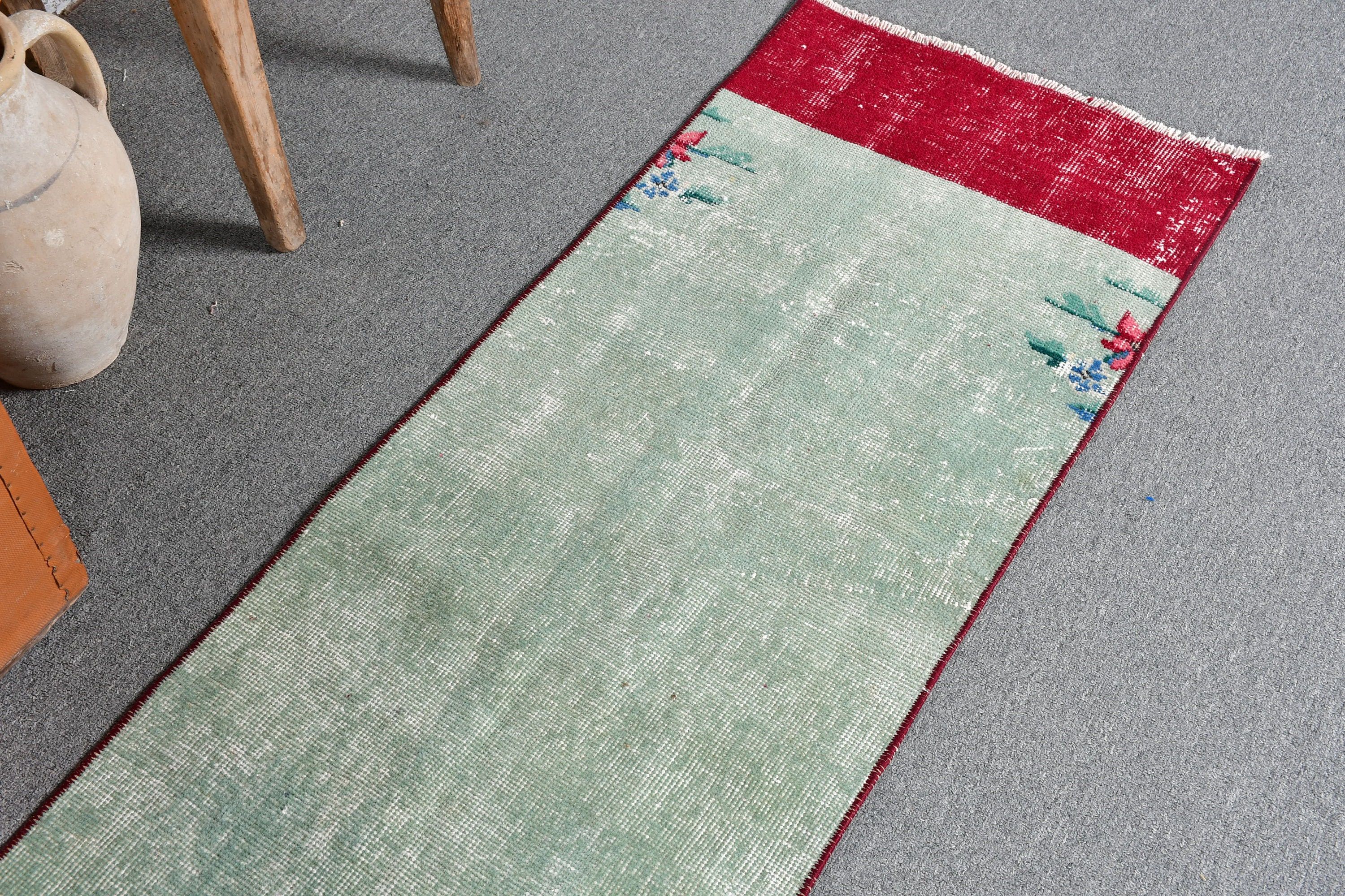 Hallway Rug, Vintage Rug, Designer Rug, Rugs for Corridor, Turkish Rug, Home Decor Rug, Red  1.7x10 ft Runner Rug, Kitchen Rug