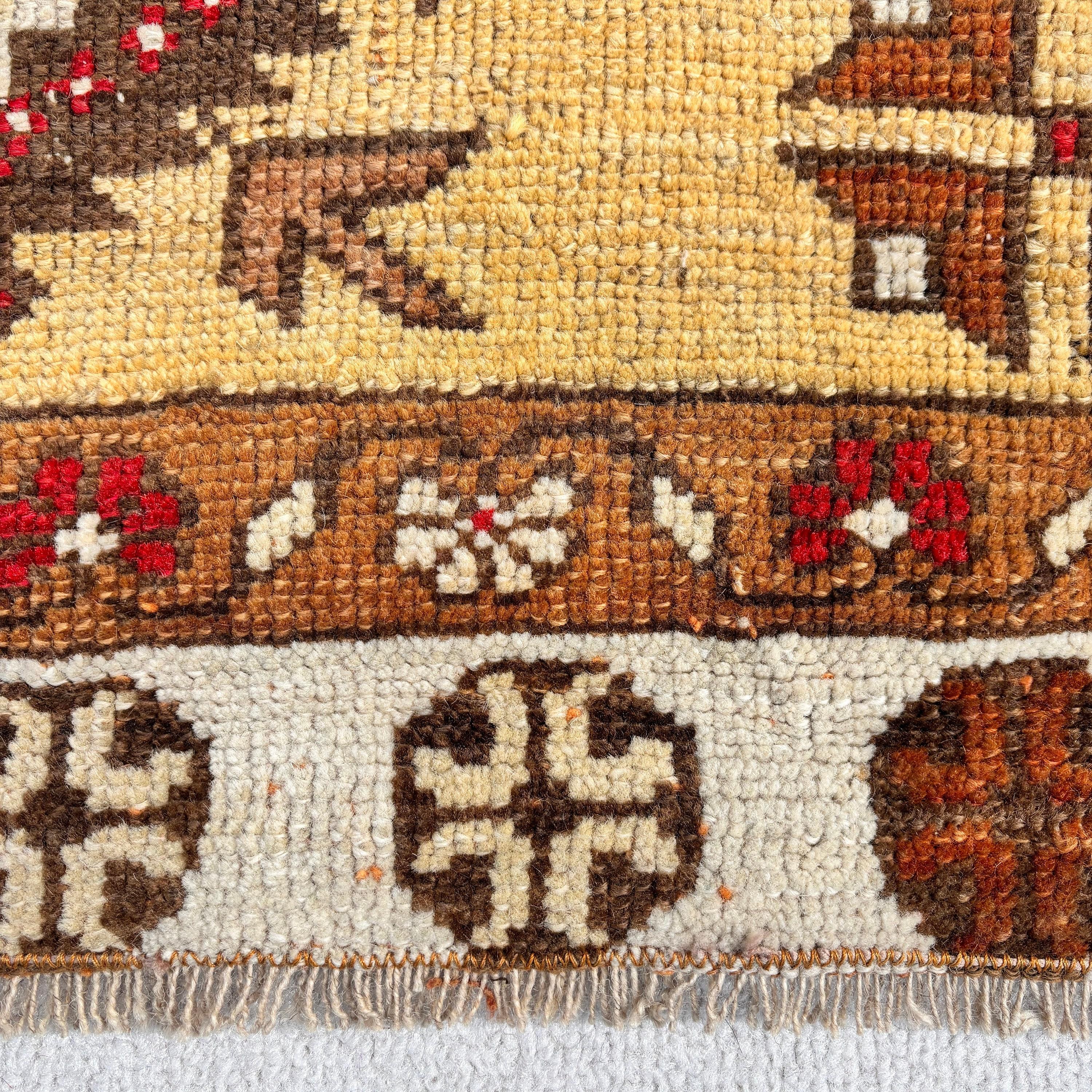 Turkish Rug, 1.5x2.7 ft Small Rug, Nursery Rugs, Brown Handwoven Rug, Small Vintage Rug, Home Decor Rug, Vintage Rugs