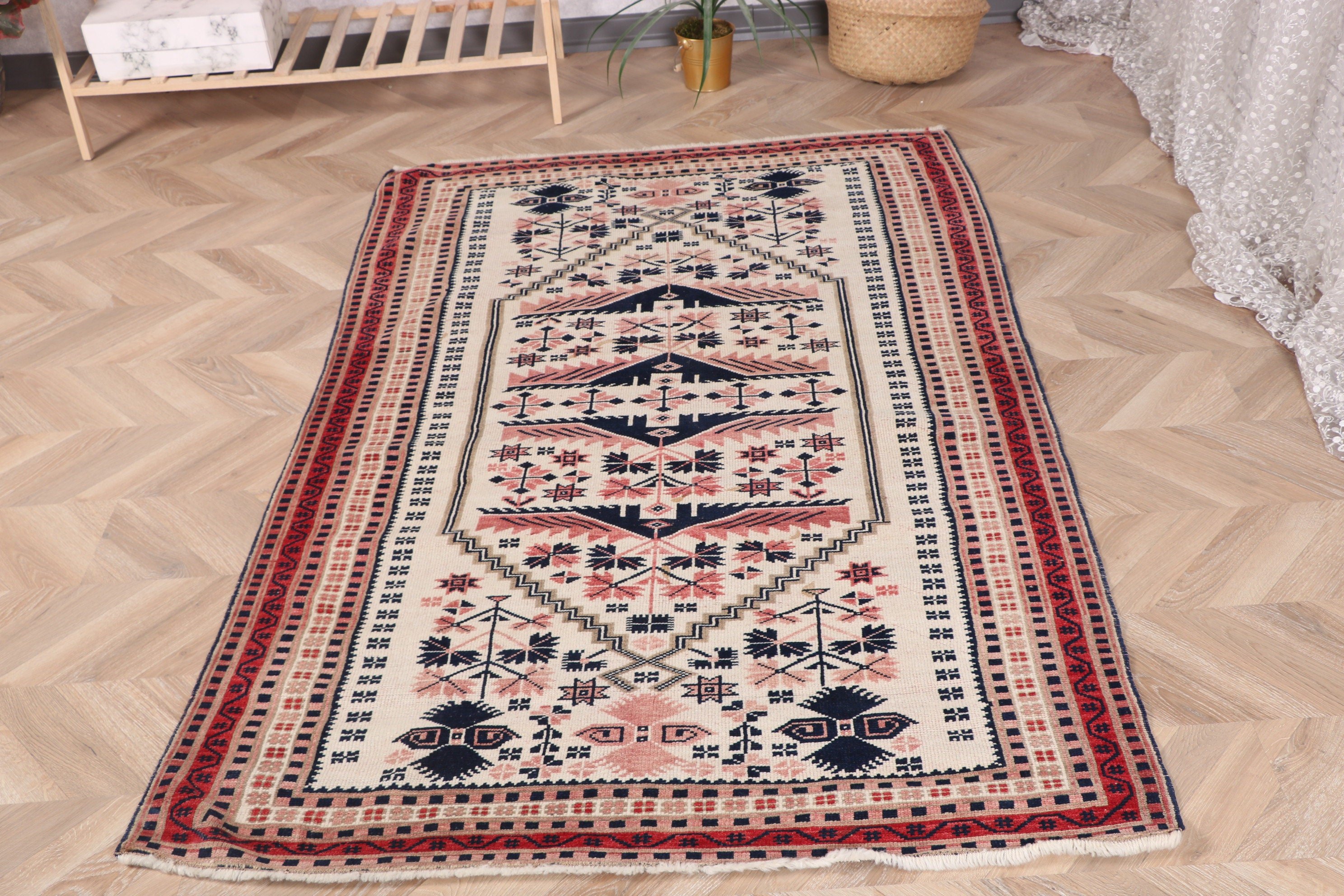 Lüks Halı, Çocuk Halısı, Vintage Halılar, Boho Vurgulu Halılar, 3,8x5,8 ft Accent Halılar, Modern Halı, Türk Halısı, Bej Yün Halı, Anadolu Halısı