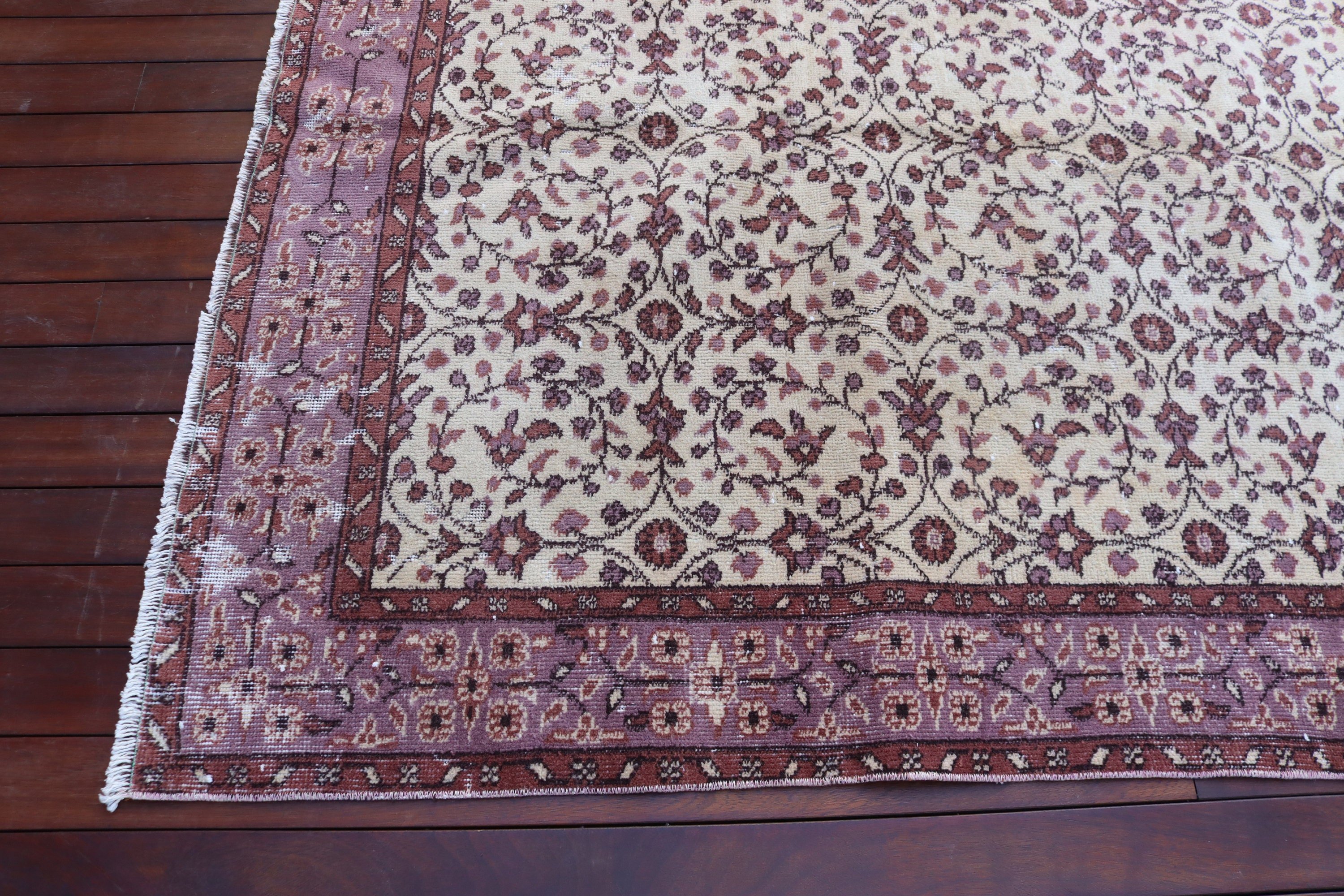 Vintage Rug, Floor Rug, Oushak Rug, Large Boho Rug, Turkish Rug, Rugs for Salon, Salon Rugs, Beige  5.4x8.4 ft Large Rugs