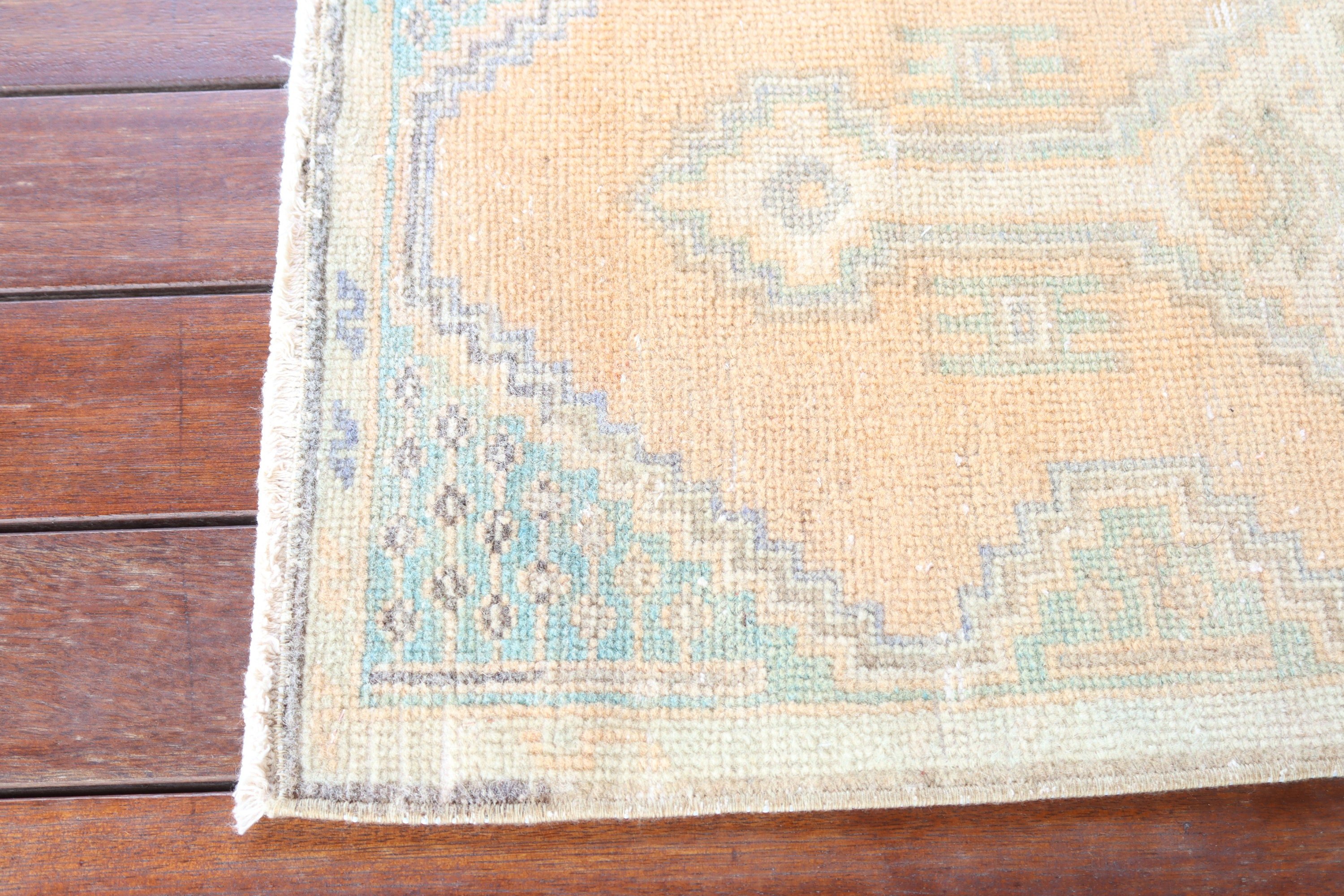 Beige Geometric Rug, Vintage Rug, Wall Hanging Rugs, Small Area Rug, 1.5x3.2 ft Small Rugs, Turkish Rugs, Geometric Rugs