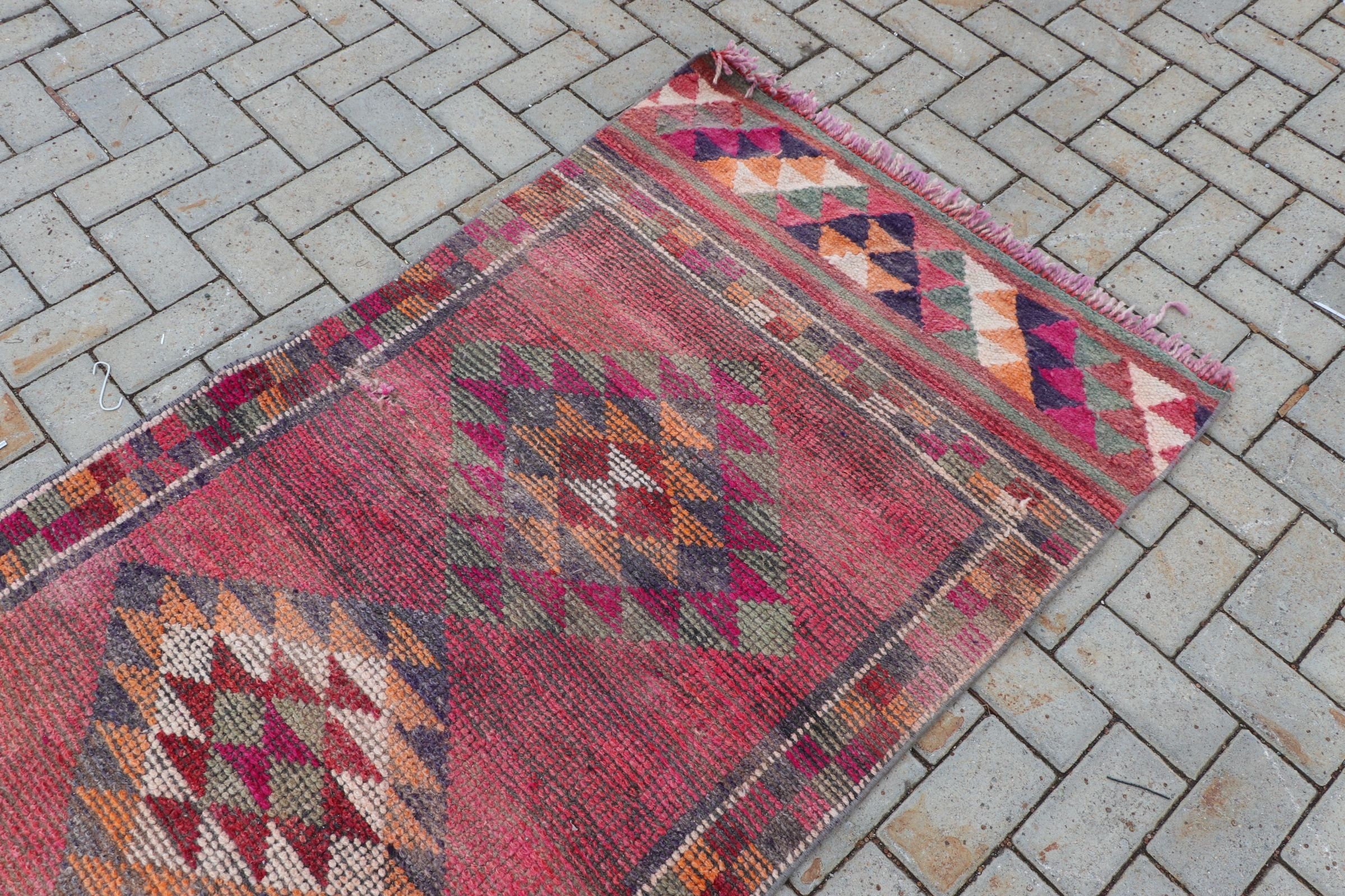 3.1x10.1 ft Runner Rugs, Corridor Rug, Art Rug, Rainbow Floor Rug, Turkish Rug, Oriental Rug, Moroccan Rugs, Rugs for Hallway, Vintage Rug