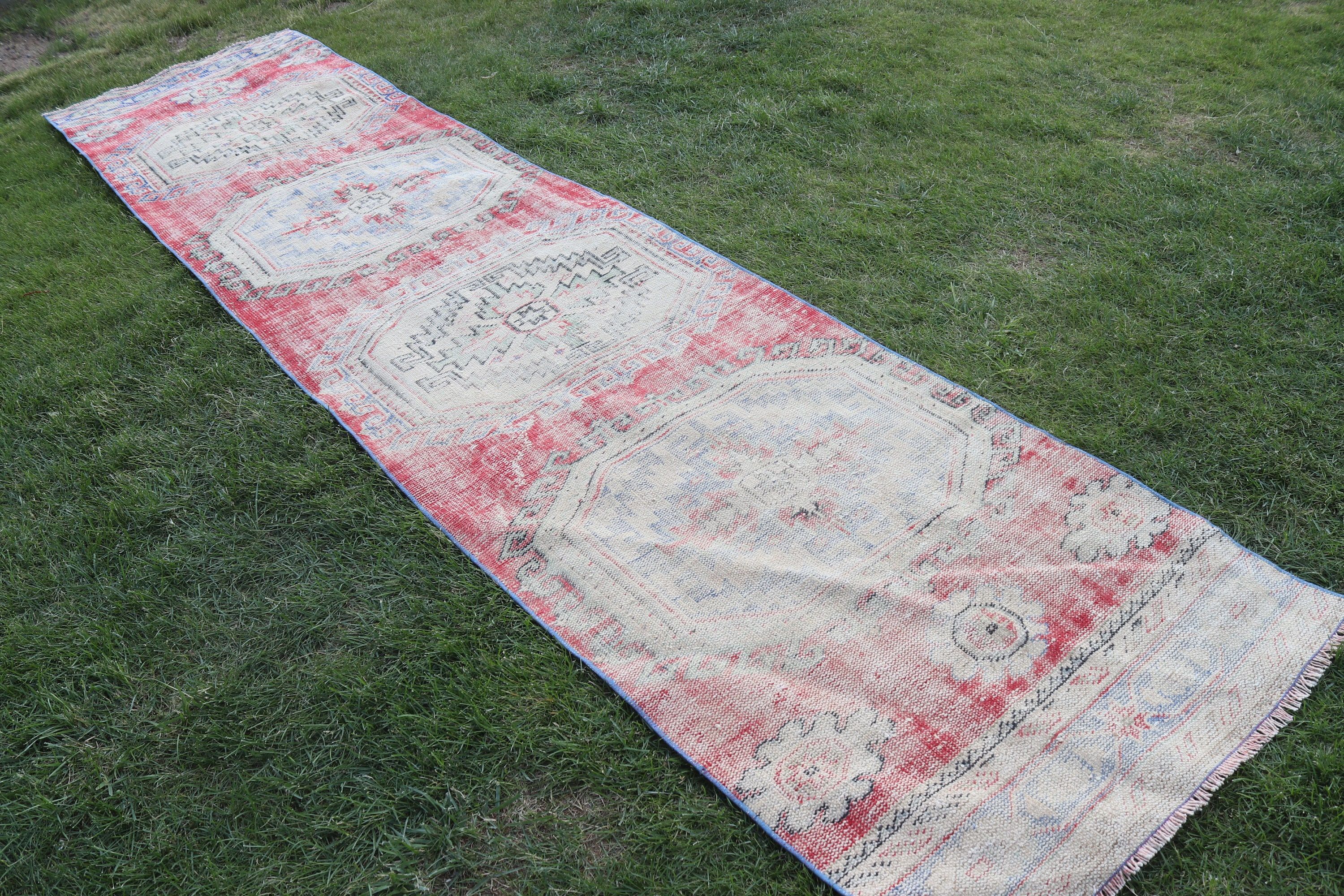 3x12.4 ft Runner Halı, Antika Halı, Mutfak Halısı, Yer Halısı, Yün Halılar, Beni Ourain Runner Halıları, Bej Modern Halı, Vintage Halılar, Türk Halısı