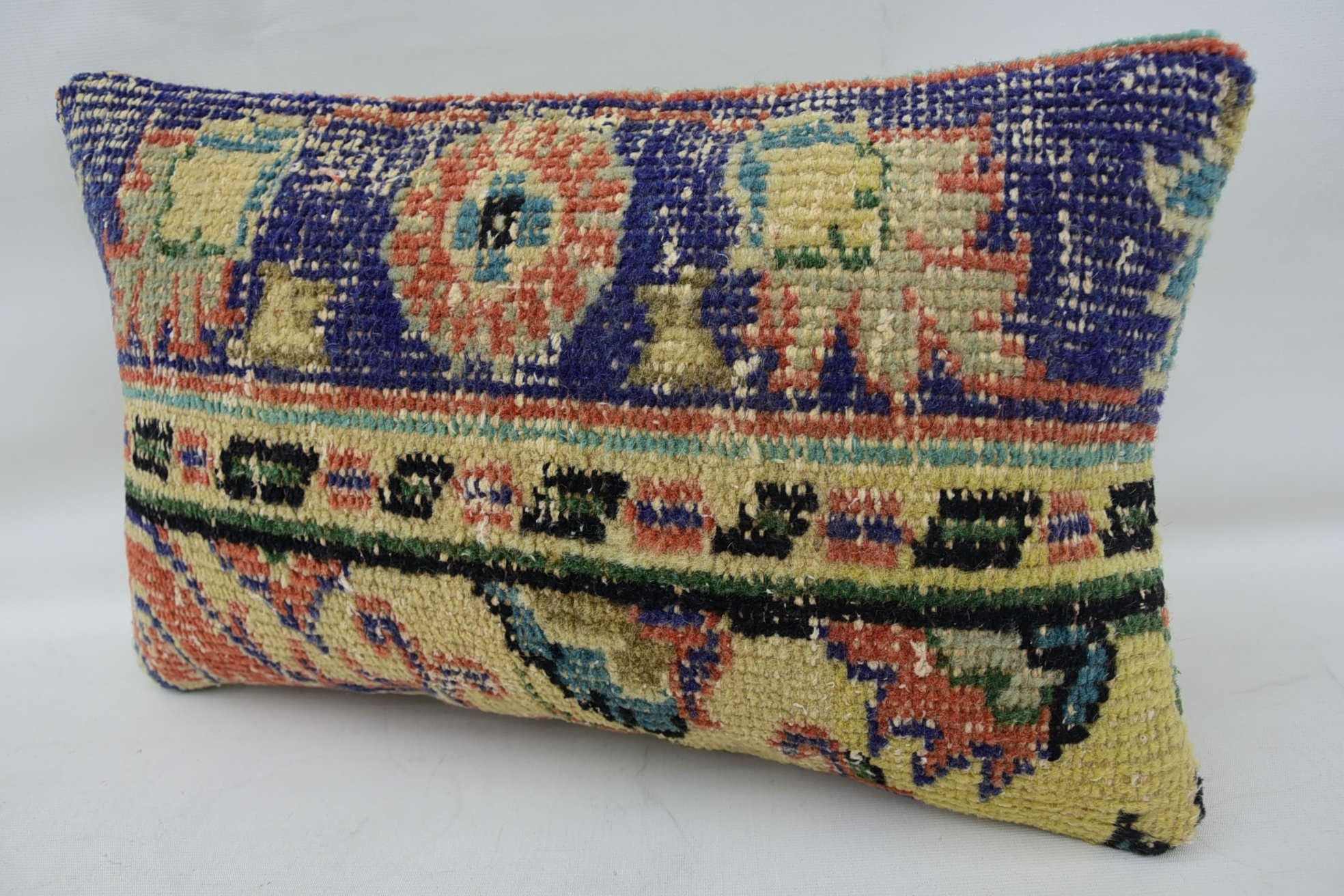 12"x20" Beige Pillow Sham, Vintage Pillow, Boho Pillow, Vintage Kilim Pillow, Wool Kilim Pillow Cushion Case