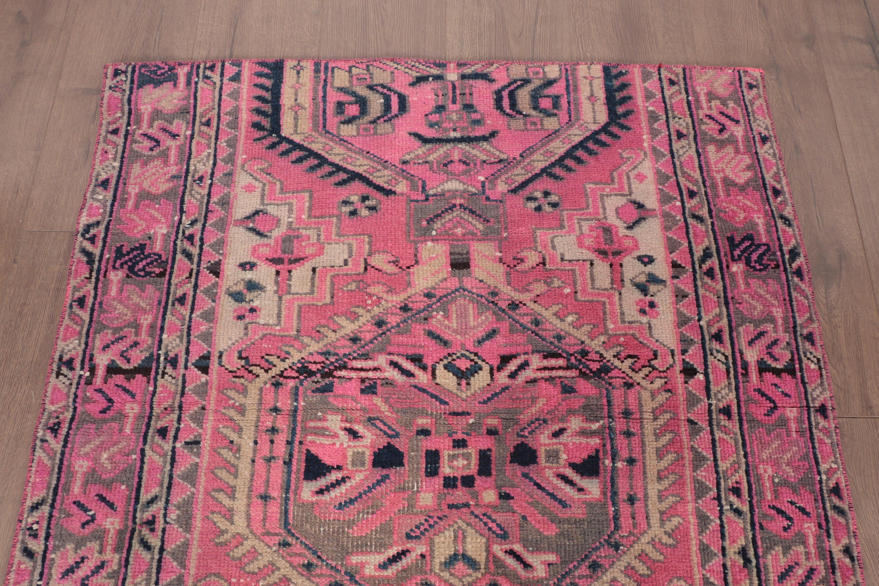 3.1x3.5 ft Küçük Halı, Dış Mekan Halısı, Yatak Odası Halıları, Vintage Halı, Lüks Halılar, Türk Halıları, Pembe Yatak Odası Halısı, Küçük Alan Halıları, Banyo Halıları