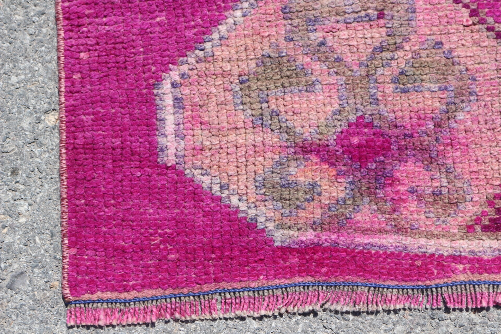 Rugs for Stair, Vintage Rugs, Pink Oushak Rug, 3.3x10.3 ft Runner Rug, Stair Rug, Organic Rug, Kitchen Rug, Bedroom Rug, Turkish Rug