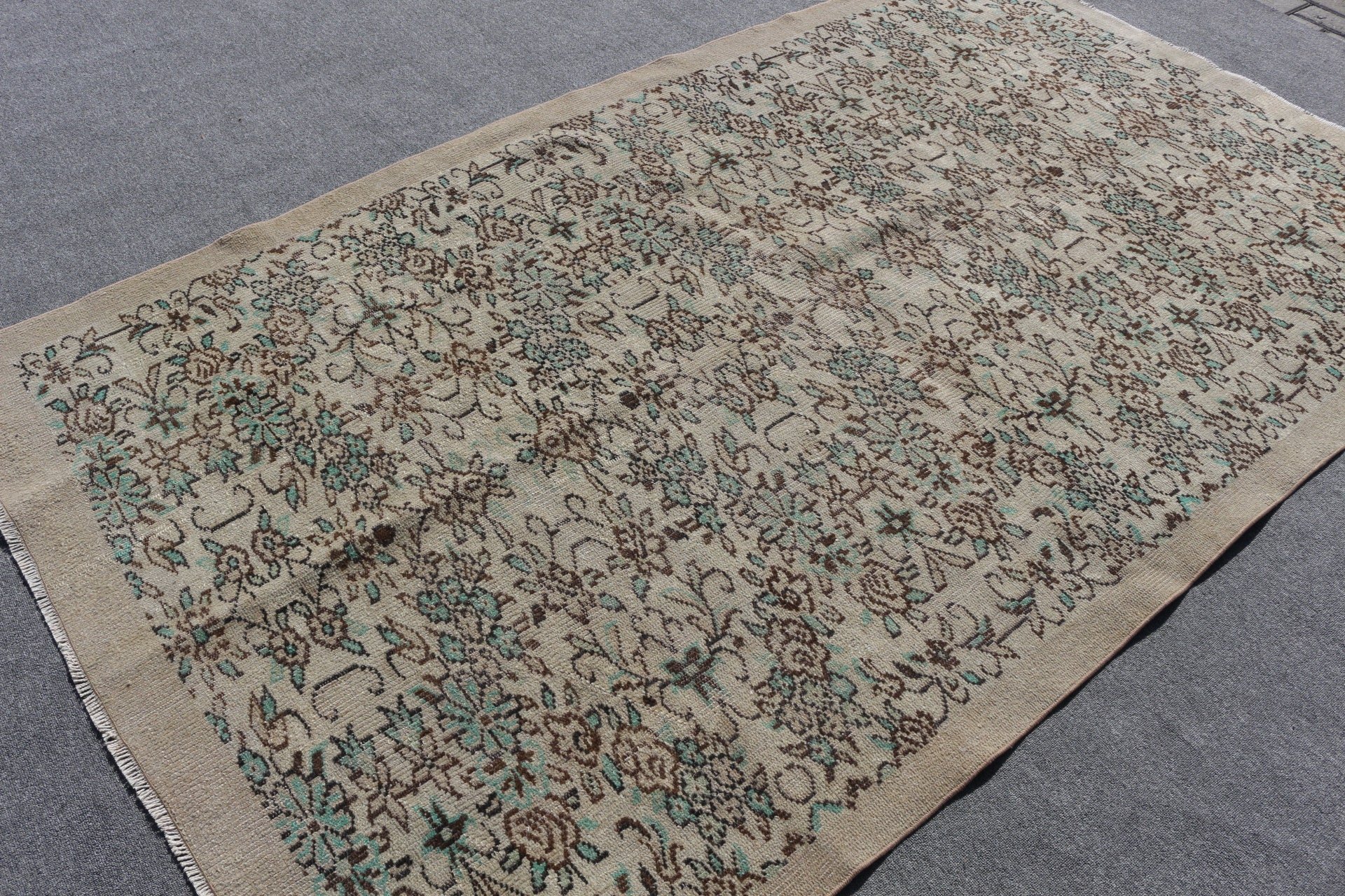 Vintage Halı, Ev Dekorasyonu Halısı, Antika Halı, Yemek Odası Halısı, Yatak Odası Halıları, Türk Halıları, 5.2x8.7 ft Büyük Halı, Tasarımcı Halıları, Kahverengi Yer Halısı