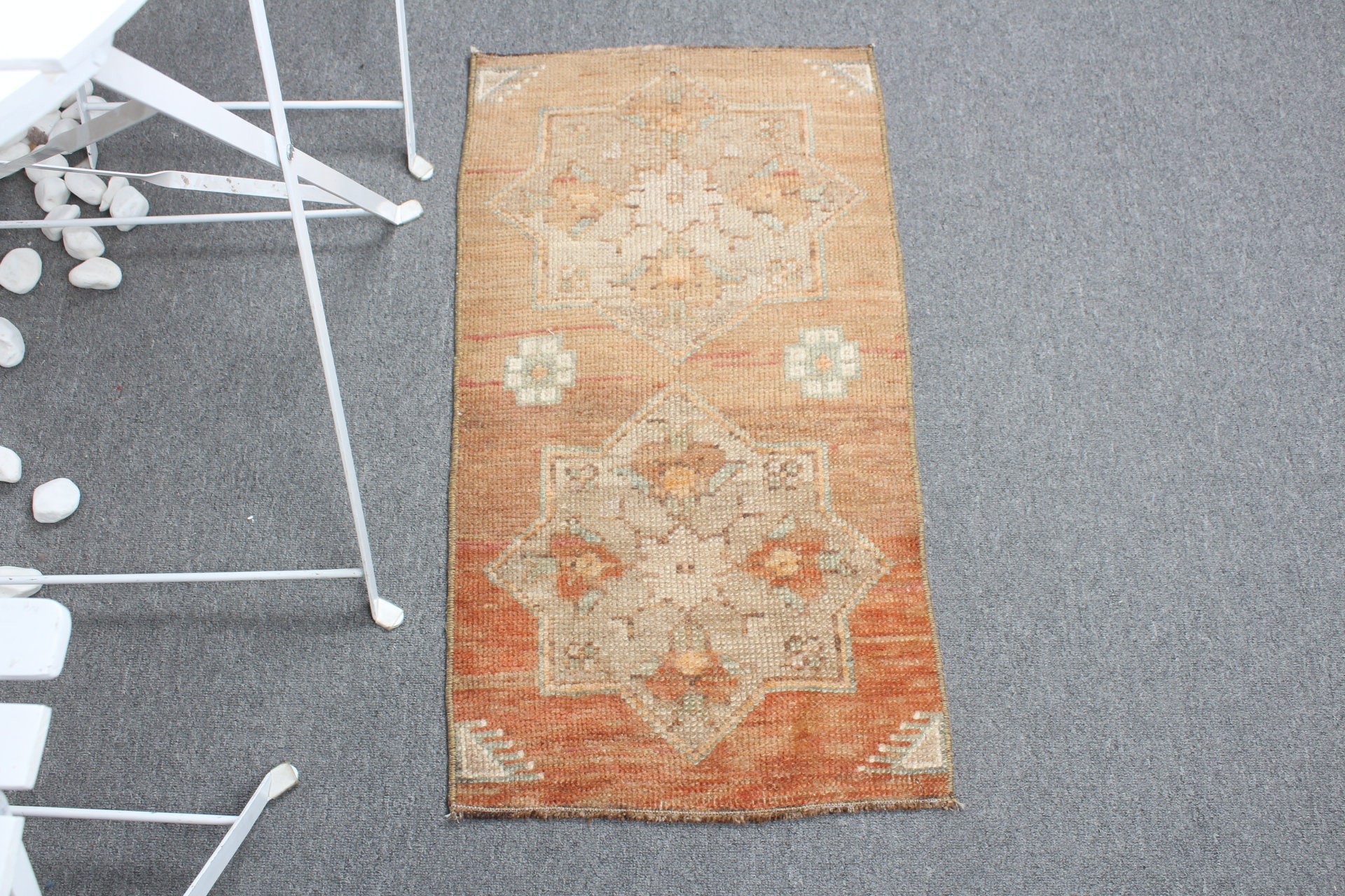 Rugs for Entry, Brown Oriental Rug, Vintage Rugs, Kitchen Rug, Cool Rug, Turkish Rug, Oushak Rug, Door Mat Rug, 1.5x2.7 ft Small Rug