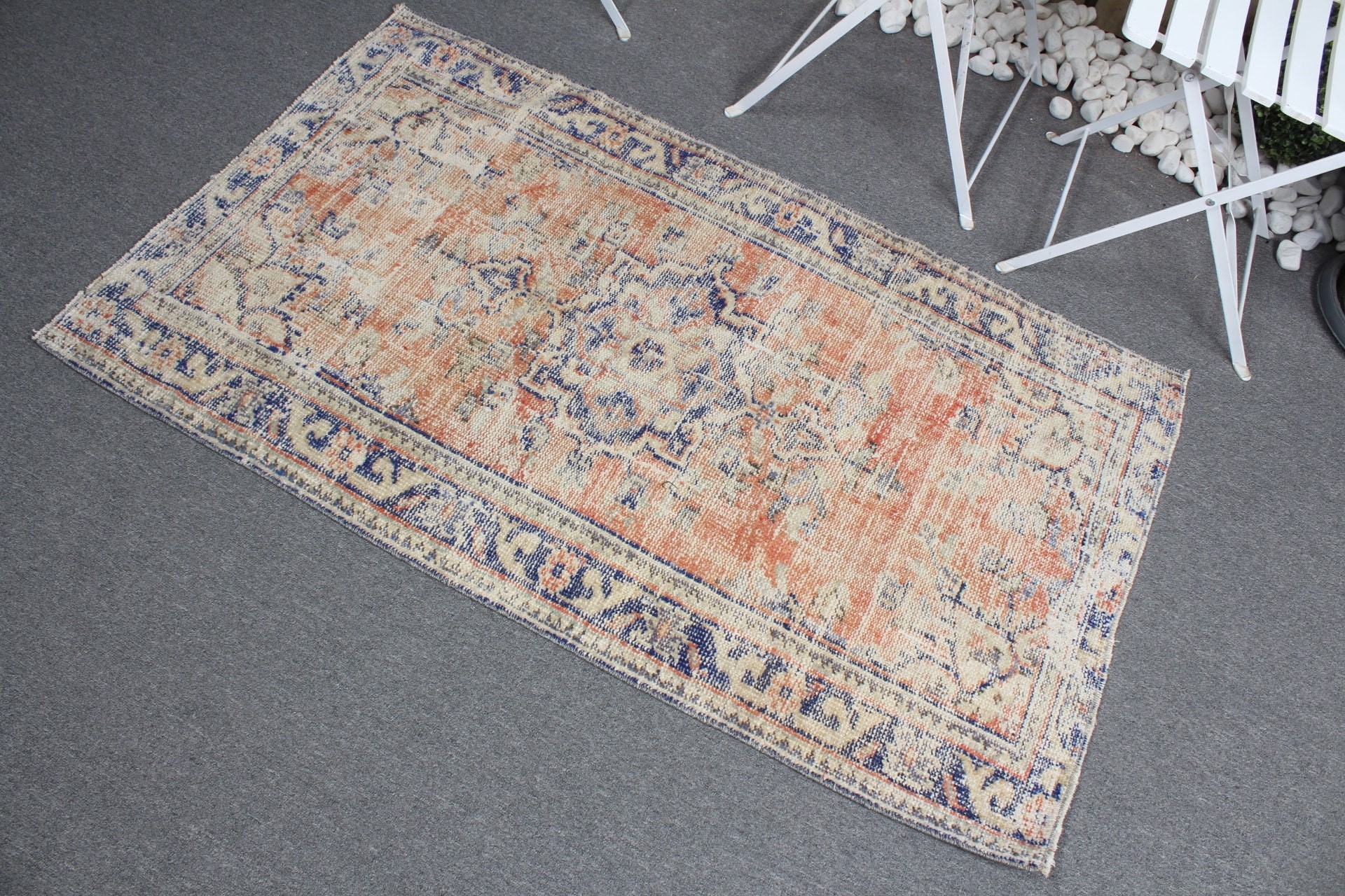 2.9x4.8 ft Küçük Halı, Mutfak Halısı, Turuncu Ev Dekor Halısı, Vintage Halılar, Türk Halıları, Pastel Halı, Yer Halıları, Araba Paspas Halıları, Yatak Odası Halısı