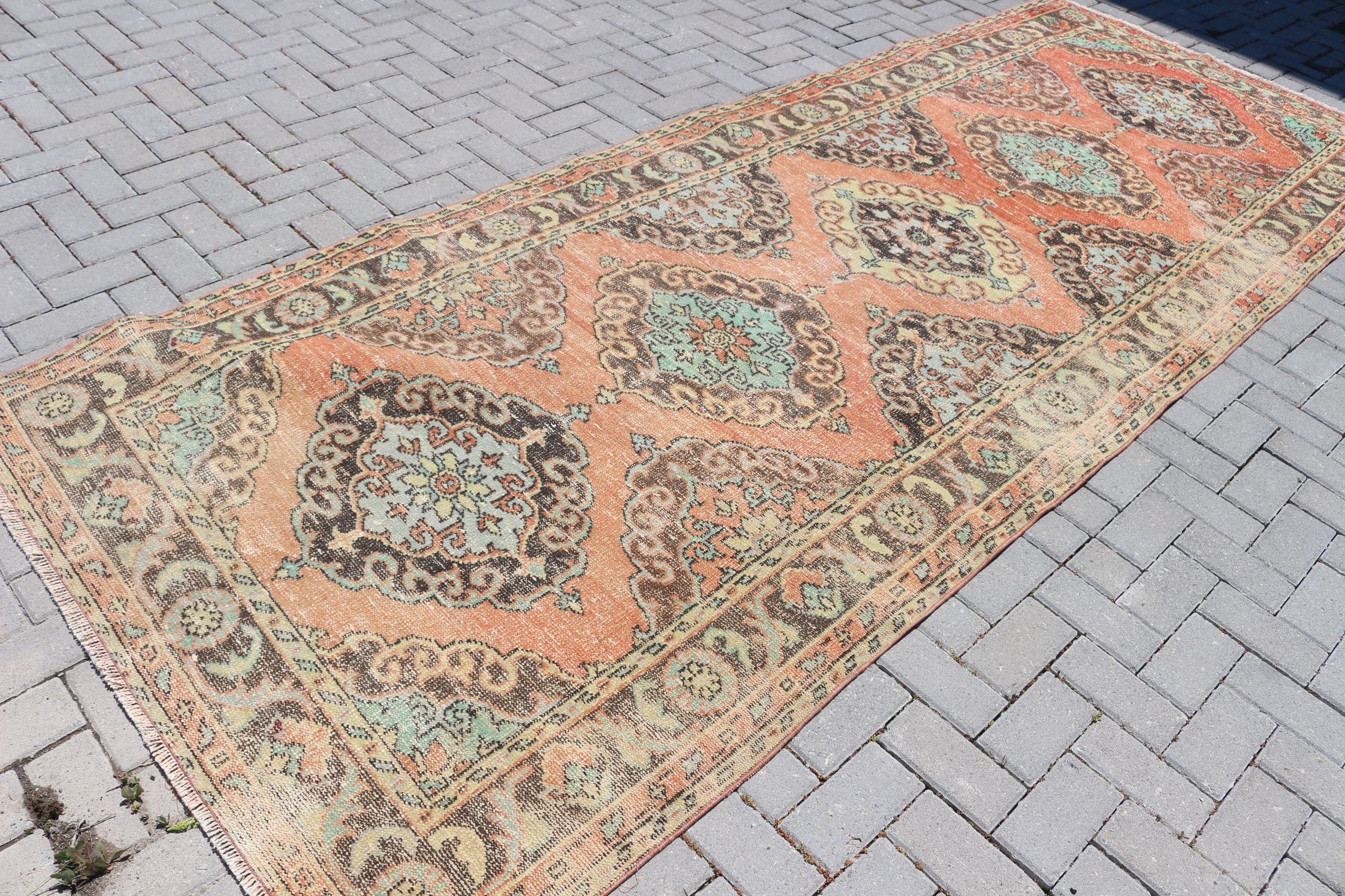 Vintage Rug, Red Oushak Rug, Hallway Rug, Bedroom Rug, Custom Rug, Rugs for Hallway, Kitchen Rugs, 4.6x12.2 ft Runner Rug, Turkish Rugs