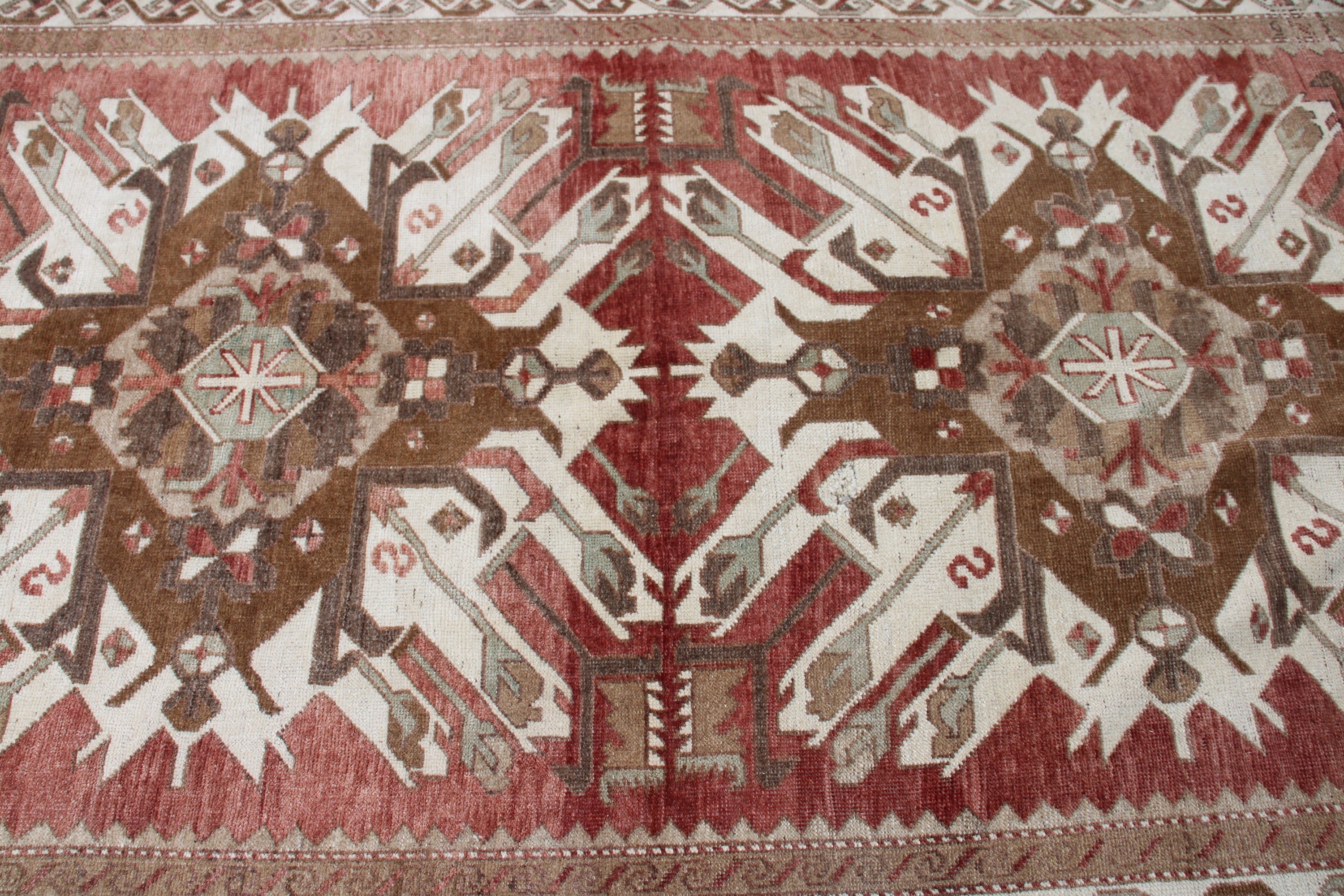 Modern Halılar, Aztek Halısı, 5.6x9 ft Büyük Halılar, Büyük Vintage Halılar, Büyük Oushak Halısı, Türk Halıları, Vintage Halılar, Kırmızı Oushak Halısı