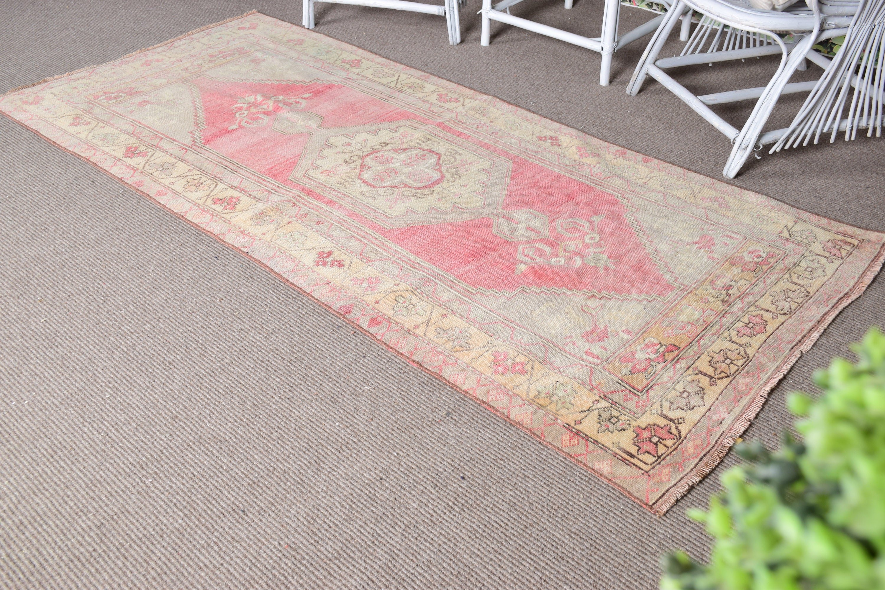 Bedroom Rug, Rugs for Nursery, Red Wool Rug, Turkish Rugs, Entry Rug, Vintage Rug, 3.2x7.4 ft Accent Rug, Moroccan Rug