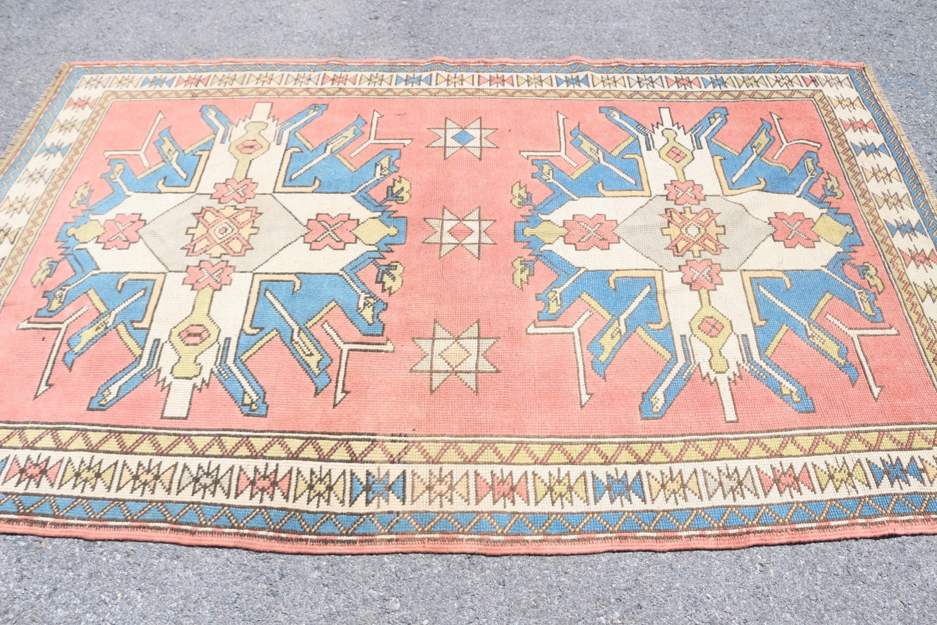 İç Mekan Halıları, İç Mekan Halıları, Vintage Halı, Soğuk Halı, Oturma Odası Halısı, Kırmızı 4.9x7.8 ft Alan Halısı, Türk Halısı, Yün Halılar