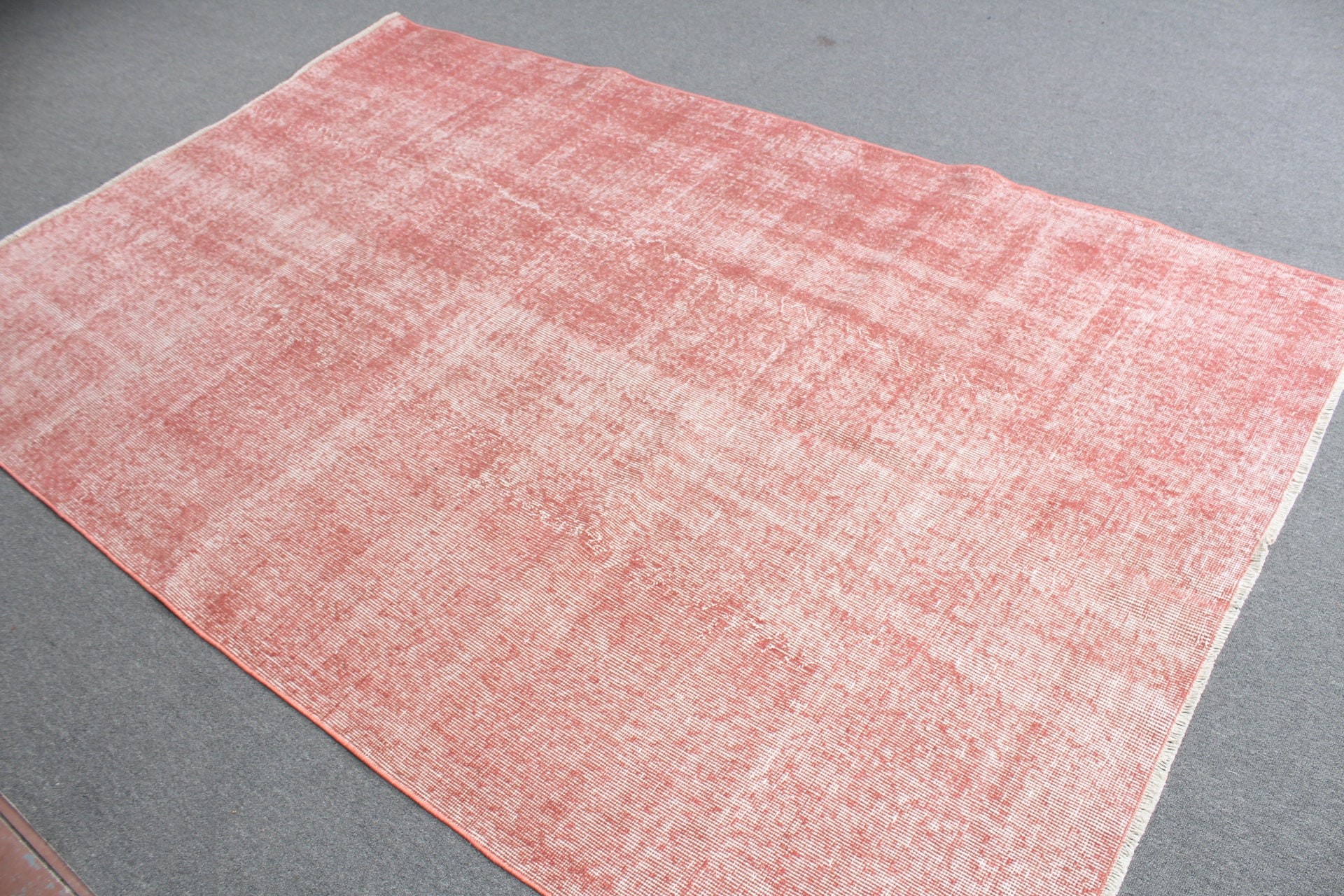 Pembe 5.3x8.6 ft Büyük Halı, Vintage Halılar, Yatak Odası Halıları, Türk Halısı, Oushak Halıları, Yatak Odası Halısı, Anadolu Halısı, Salon Halısı