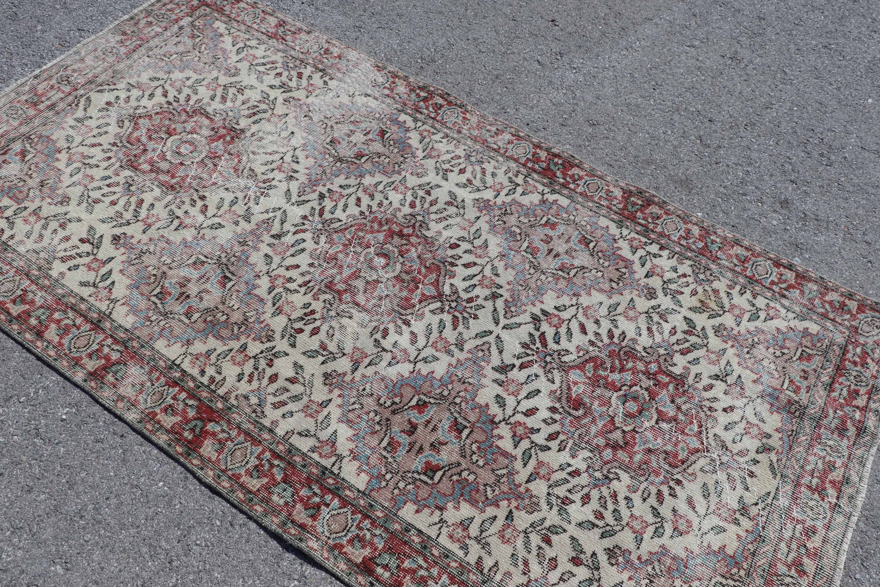 Soluk Halı, Antika Halılar, Vintage Halı, Yemek Odası Halıları, Kırmızı Zemin Halısı, Yün Halıları, Türk Halısı, 3.7x7.1 ft Alan Halıları, Oturma Odası Halısı