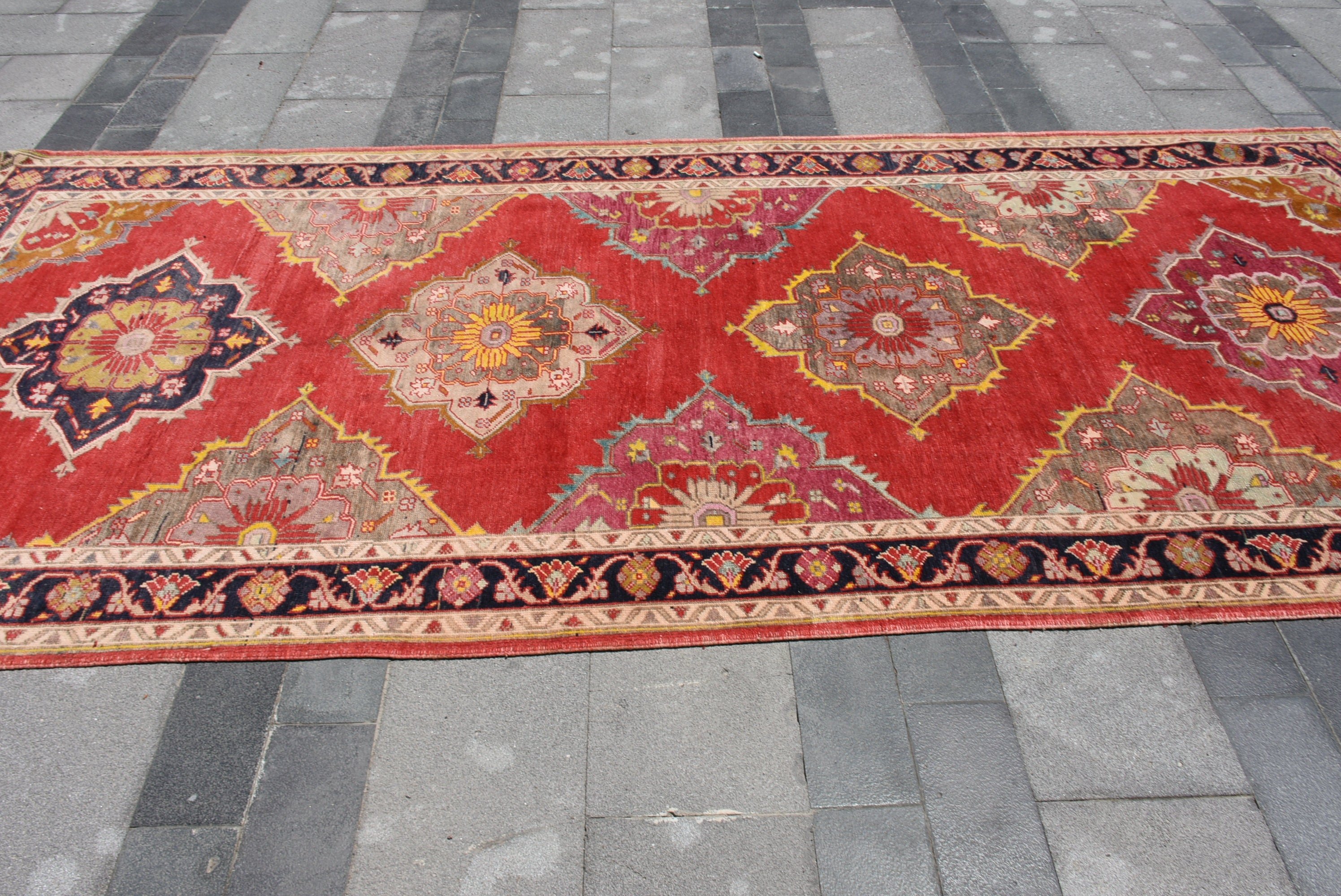 Wool Rug, Vintage Rugs, 5.1x11.5 ft Large Rug, Turkish Rug, Living Room Rugs, Dorm Rug, Red Home Decor Rug, Anatolian Rugs, Dining Room Rug