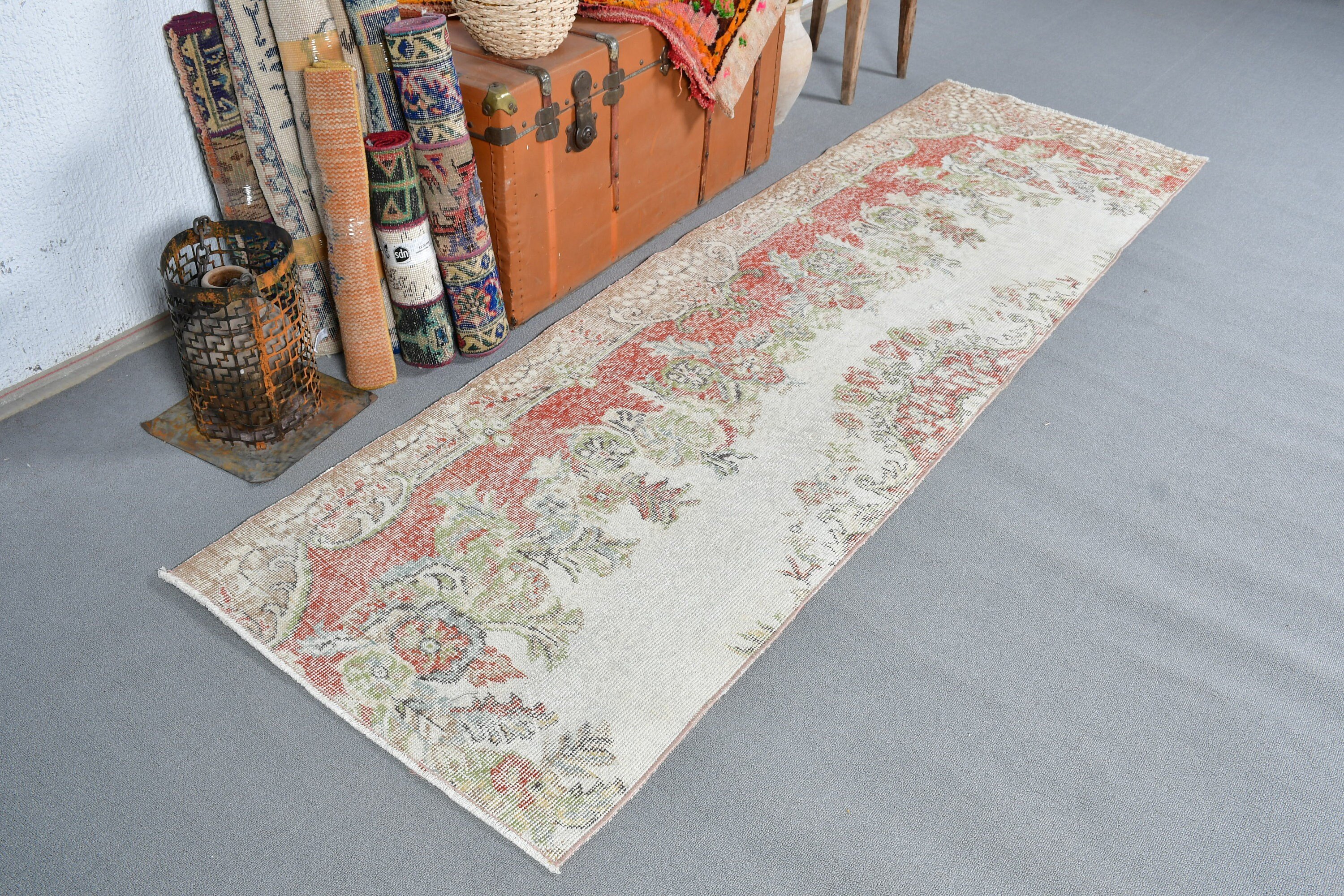 Gray Bedroom Rug, Rugs for Stair, Anatolian Rug, Vintage Rugs, Turkish Rugs, Corridor Rugs, 2.6x8.6 ft Runner Rugs, Hallway Rug, Wool Rug