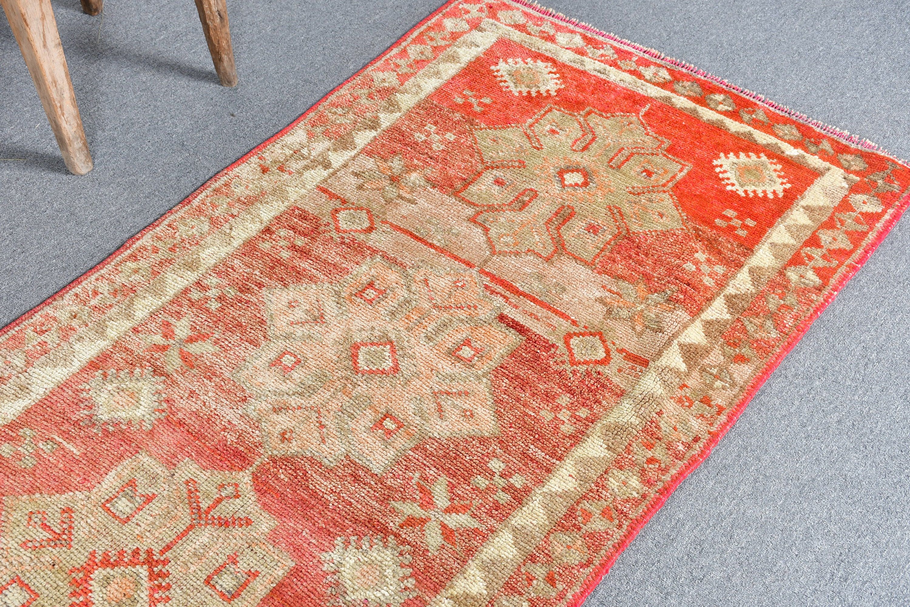 Hallway Rugs, Dorm Rug, Vintage Rug, 2.7x10.3 ft Runner Rug, Rugs for Hallway, Turkish Rugs, Kitchen Rugs, Brown Cool Rug