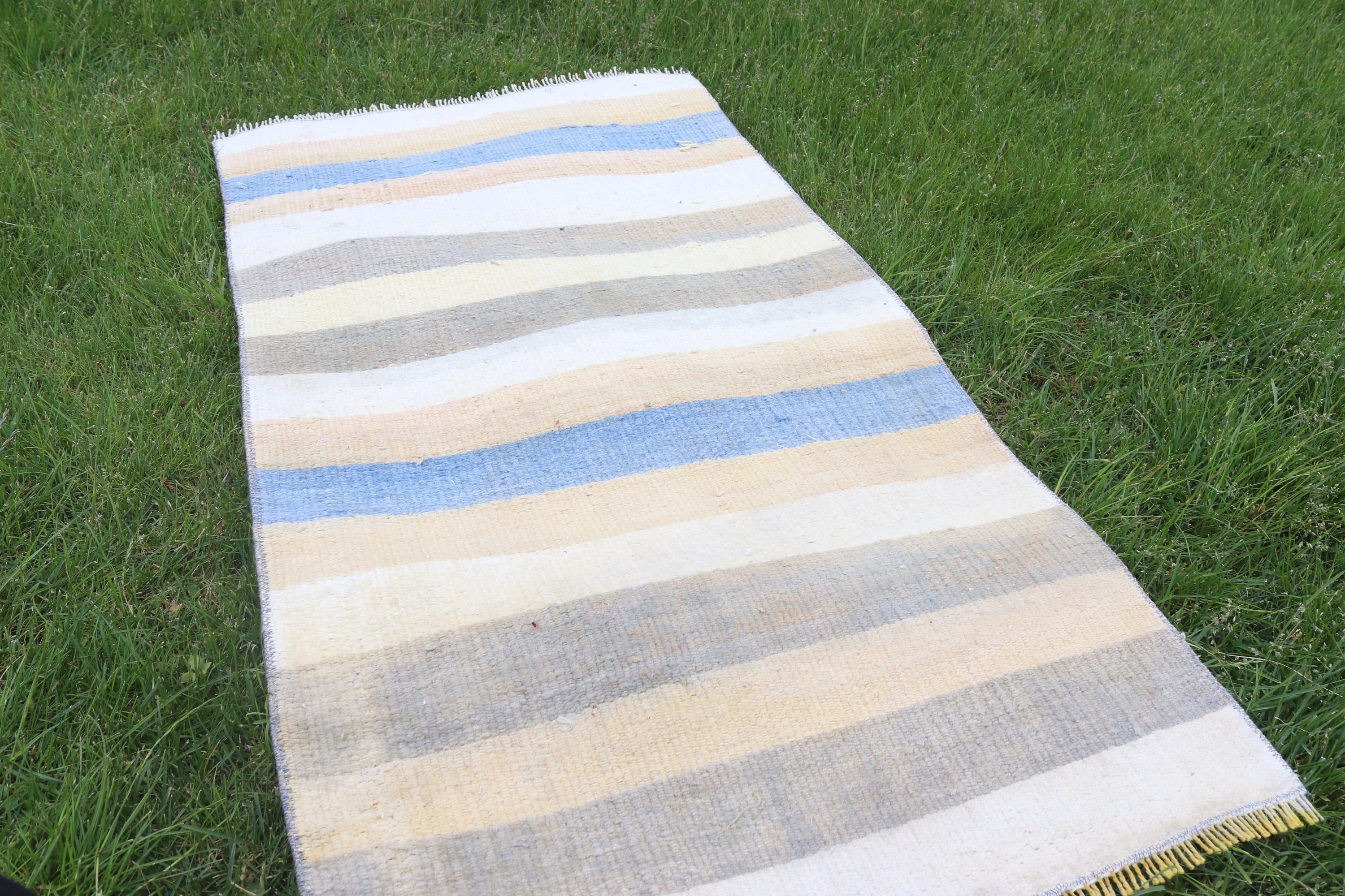 Bath Rug, Rugs for Door Mat, Turkish Rugs, Beige  1.9x3.6 ft Small Rugs, Cool Rug, Vintage Rugs, Kitchen Rugs, Nursery Rug