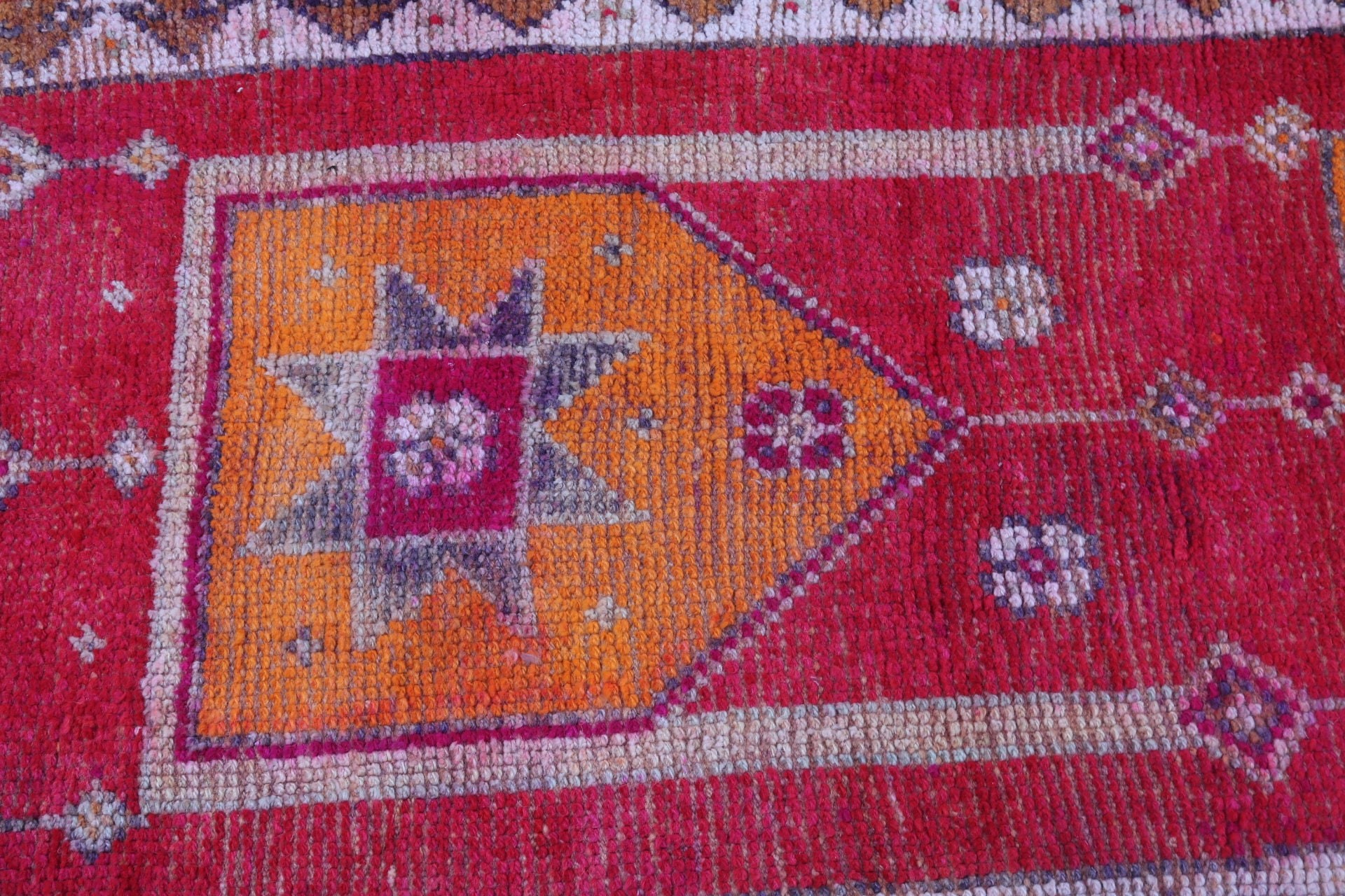 2.5x9.3 ft Runner Rugs, Turkish Rugs, Red Antique Rug, Home Decor Rug, Beni Ourain Runner Rug, Modern Rugs, Vintage Rugs, Corridor Rugs