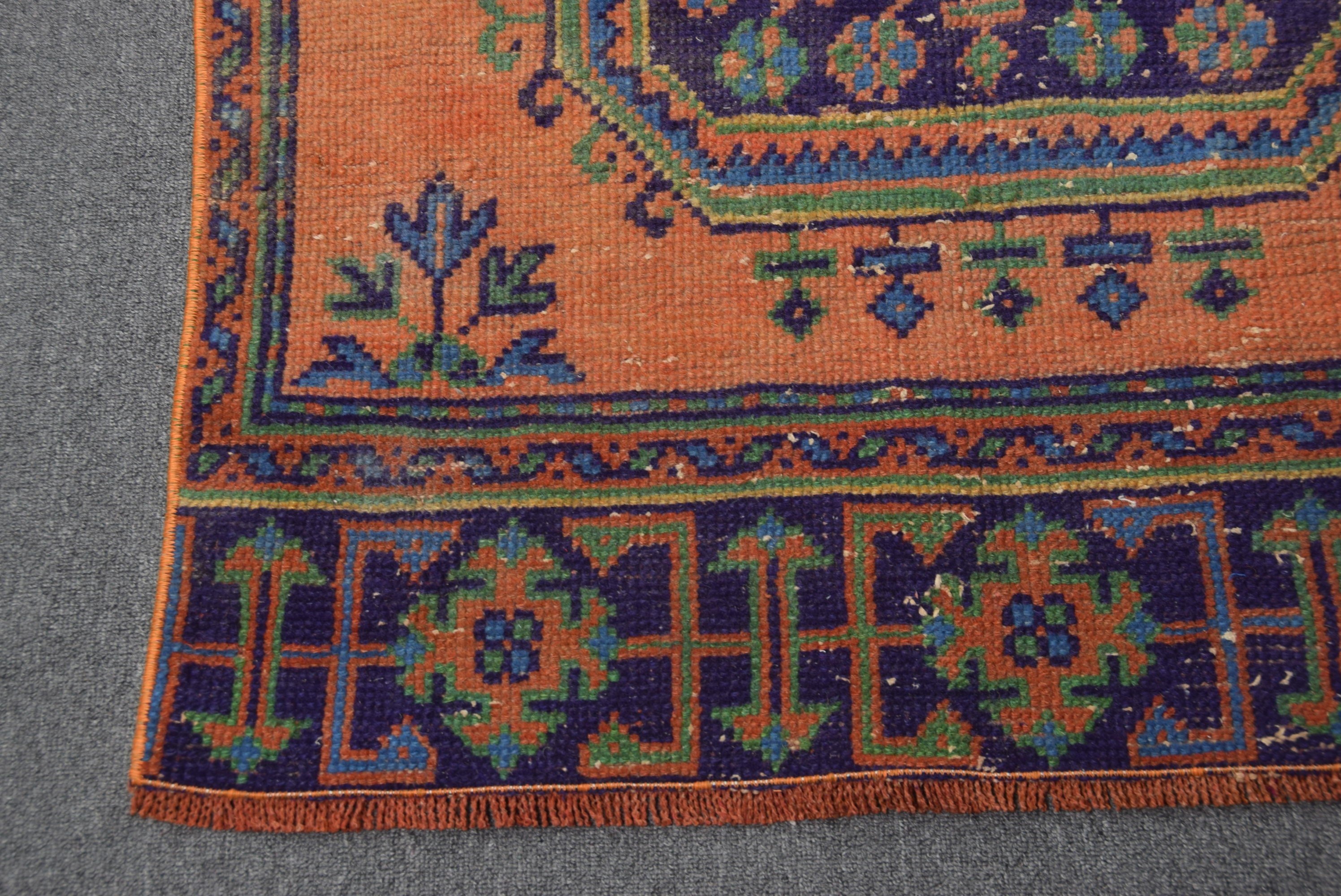 Vintage Halı, Turuncu Oushak Halı, Etnik Halı, Yer Halısı, Mutfak Halıları, Koridor Halısı, Fas Halısı, 3.1x10.1 ft Runner Halısı, Türk Halıları