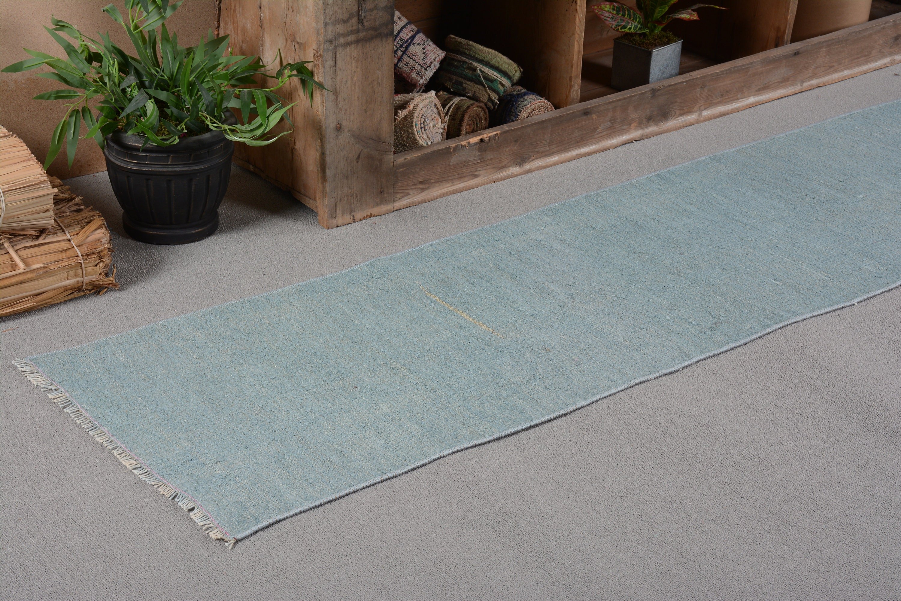 Oriental Rug, Rugs for Runner, Kitchen Rug, Blue Floor Rug, Turkish Rugs, Vintage Rug, 1.8x9.5 ft Runner Rugs, Stair Rug, Bedroom Rugs