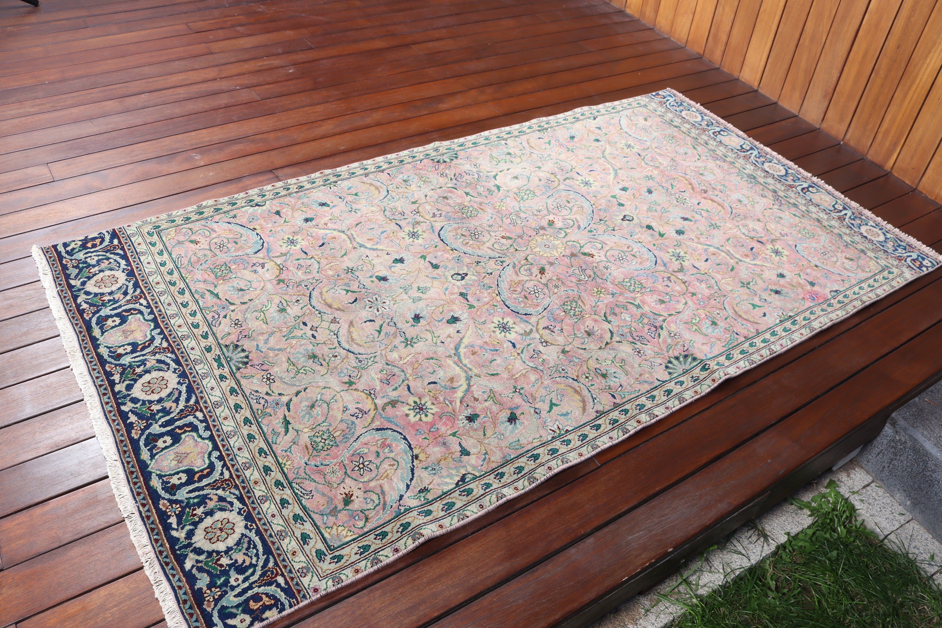 Cool Halı, 3,4x6,2 ft Accent Halı, Vintage Halılar, Lüks Halı, Mutfak Halıları, Oushak Halı, Boho Accent Halı, Türk Halıları, Yeşil Fas Halısı