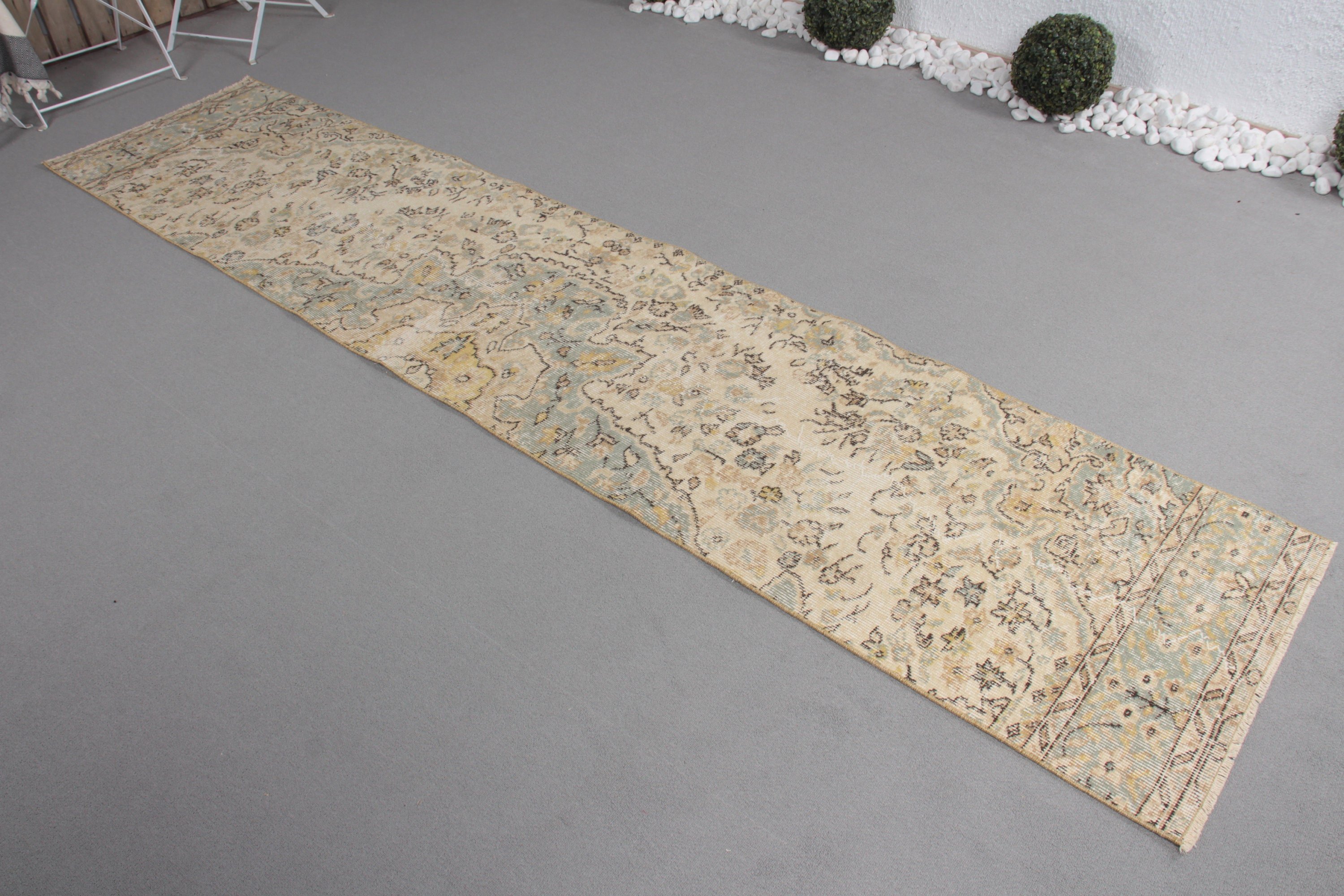 Beni Ourain Runner için Halılar, Uzun Yolluk Halısı, Yatak Odası Halısı, 2.2x10 ft Runner Halıları, Vintage Halılar, Mutfak Halısı, Türk Halısı, Bej Soğuk Halı