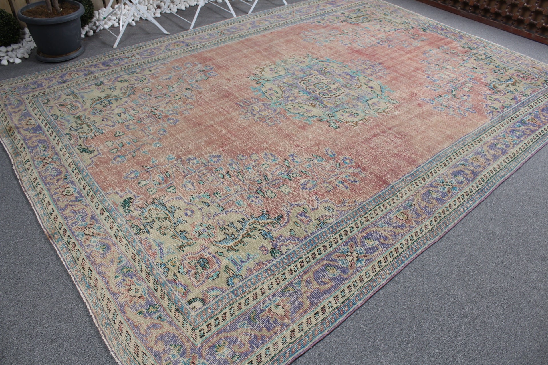 Moroccan Rugs, Turkish Rug, Art Rug, Salon Rugs, Kitchen Rug, Vintage Rug, 8x11.2 ft Oversize Rug, Dining Room Rugs, Purple Bedroom Rugs