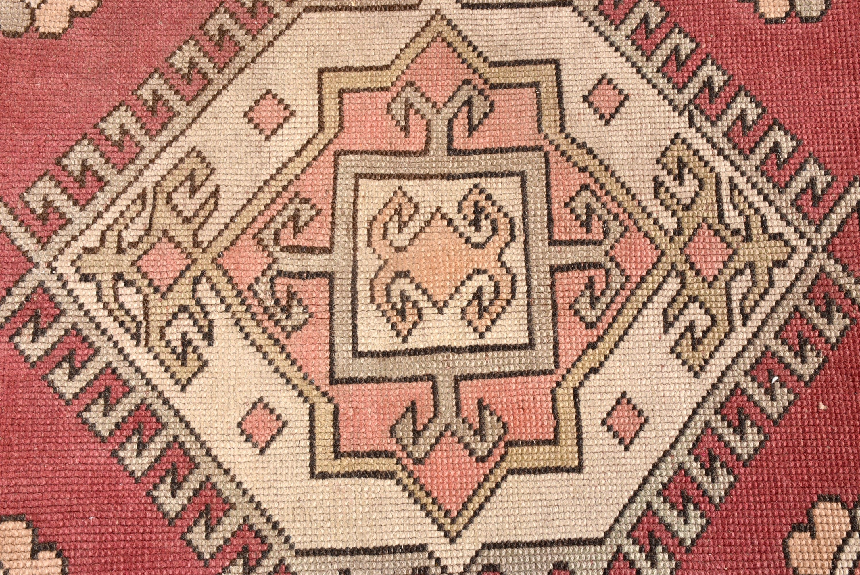 Vintage Rugs, Vintage Accent Rugs, Decorative Rug, Luxury Rug, Moroccan Rug, Pink Kitchen Rugs, Turkish Rugs, 3.9x3.9 ft Accent Rugs