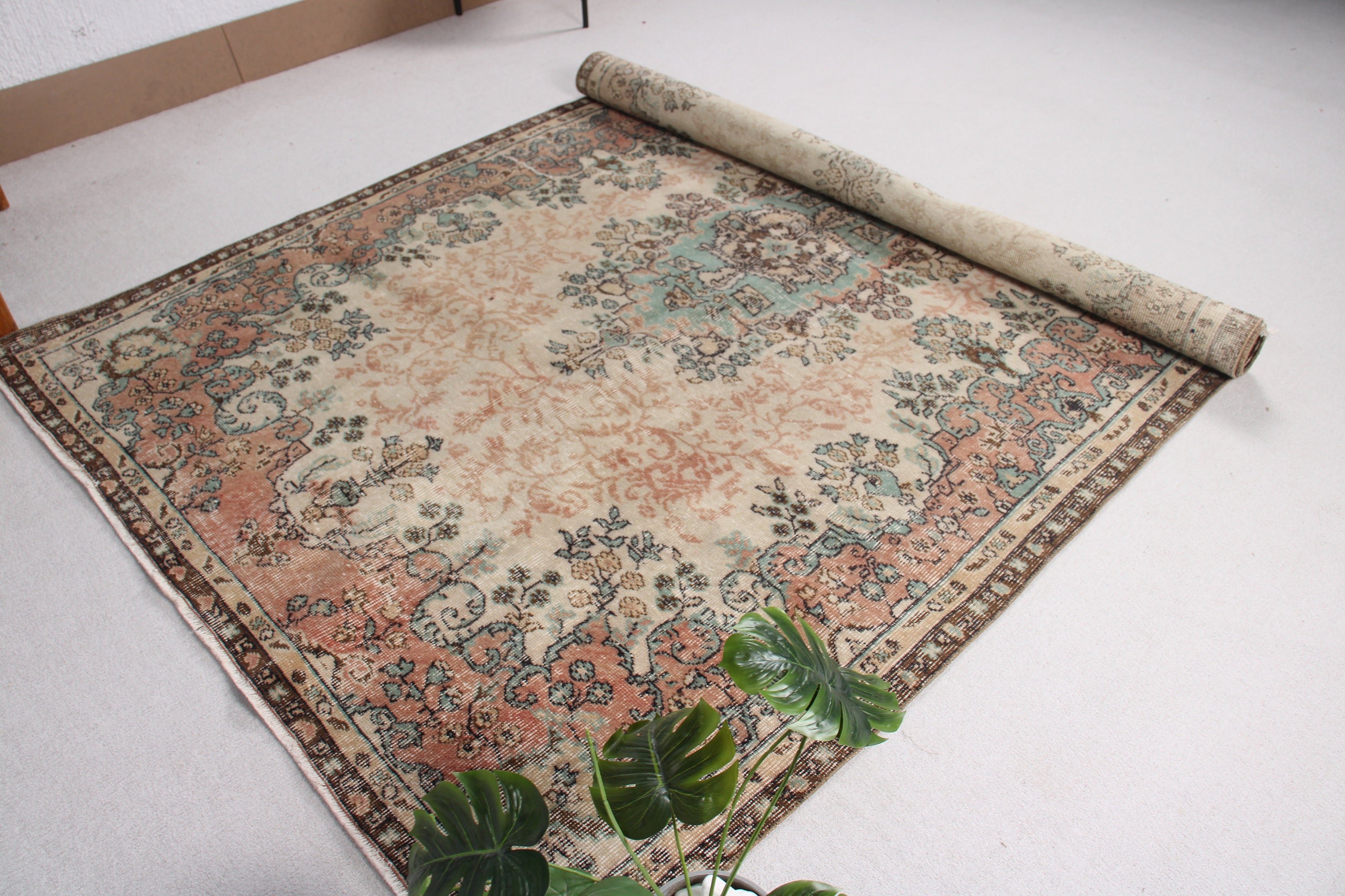 Beige Oriental Rugs, Large Vintage Rugs, Large Boho Rug, Vintage Rugs, Turkish Rug, 6.1x9.2 ft Large Rugs, Cool Rugs