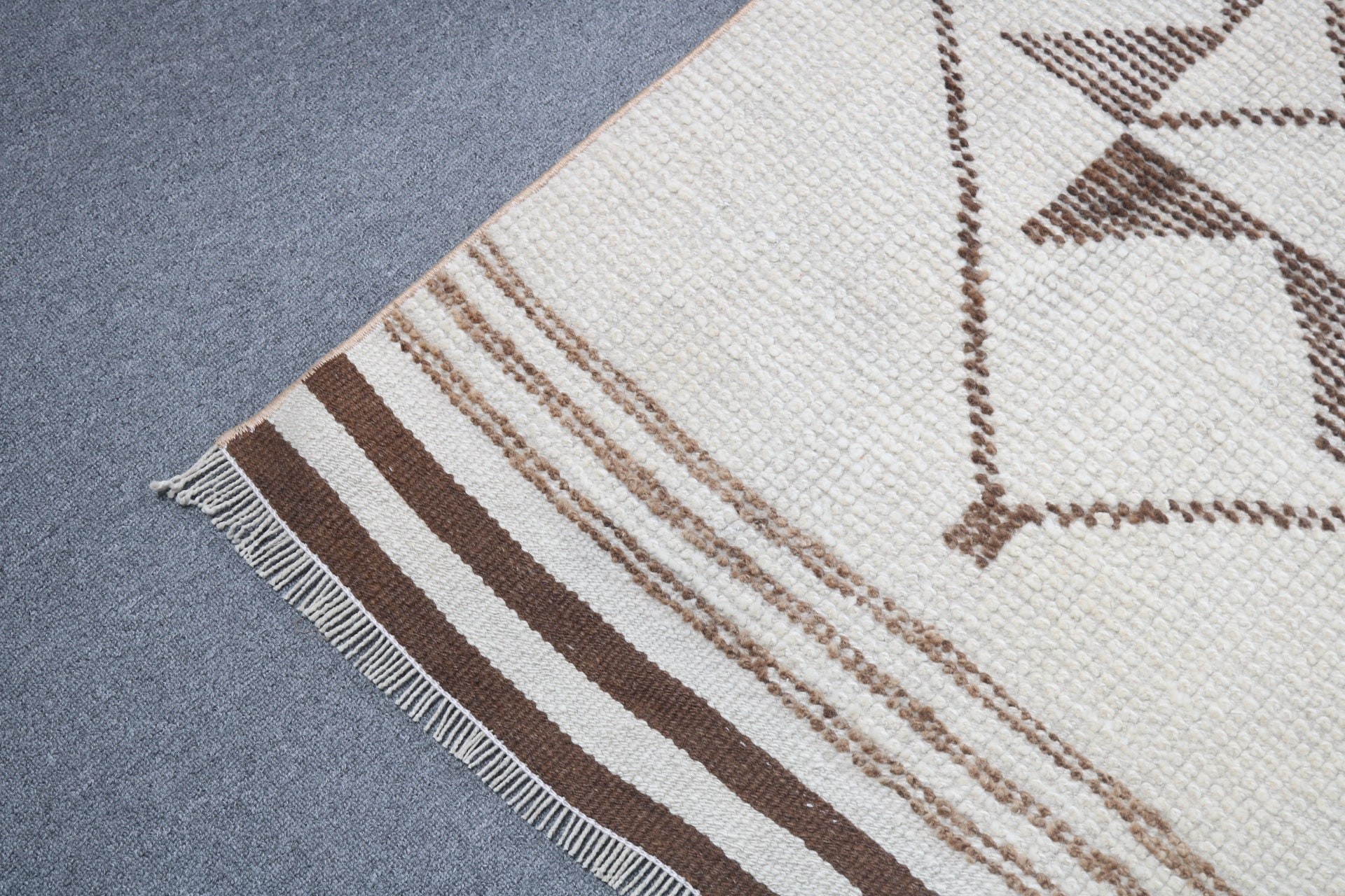 2.5x11.9 ft Runner Rugs, Stair Rugs, Kitchen Rug, Modern Rug, Neutral Rugs, Turkish Rug, Vintage Rugs, Beige Oushak Rugs, Handwoven Rugs