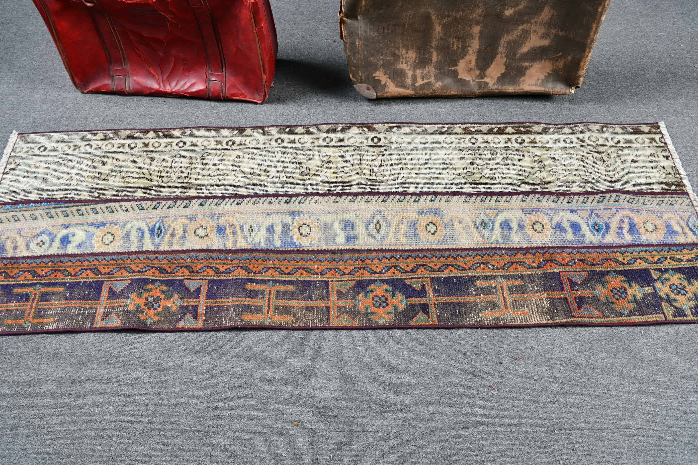 2.2x6.6 ft Runner Rug, Cool Rug, Kitchen Rugs, Anatolian Rugs, Eclectic Rugs, Vintage Rug, Green Anatolian Rug, Turkish Rugs, Stair Rugs