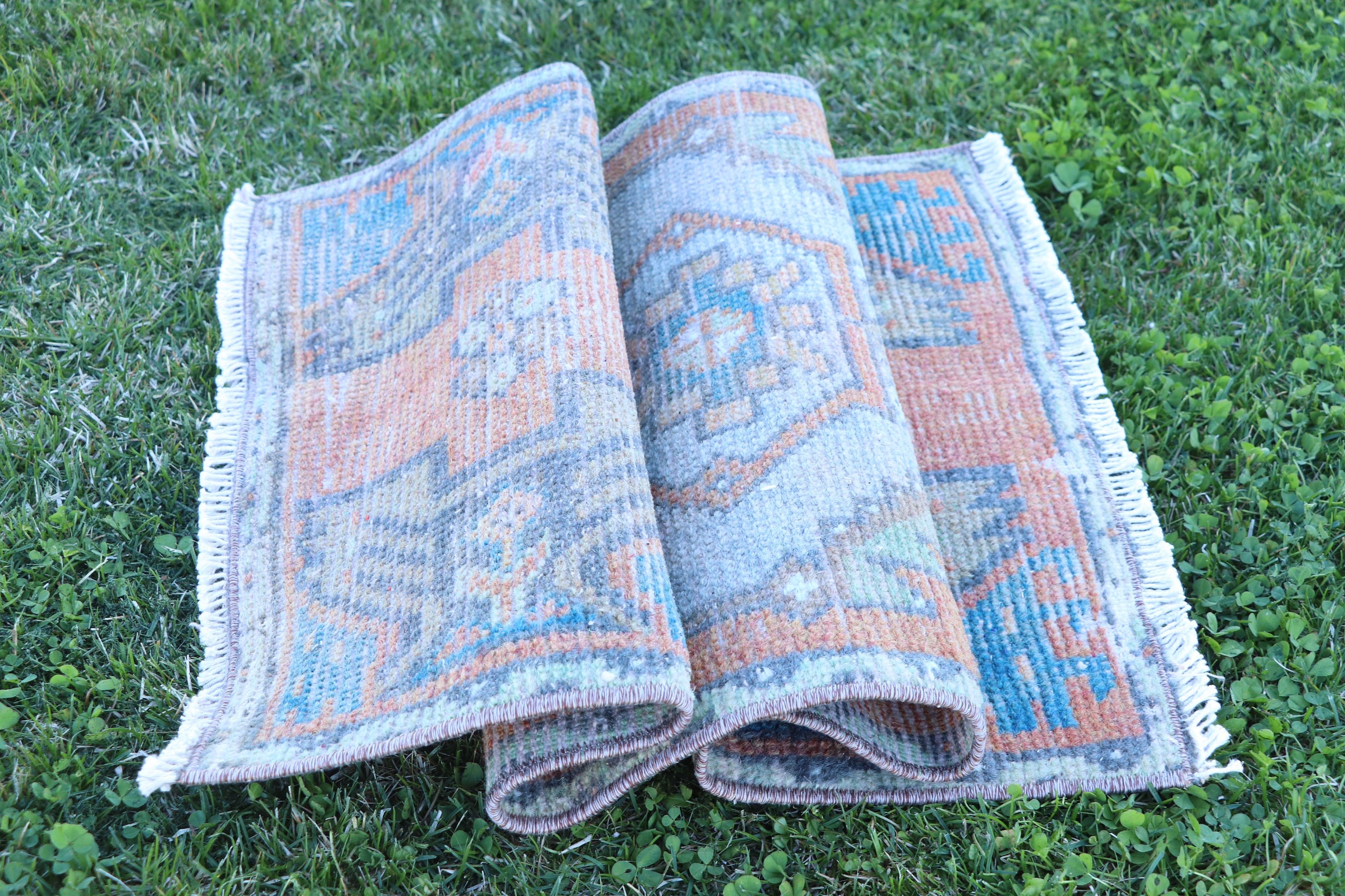 1.5x3 ft Small Rugs, Turkish Rug, Floor Rugs, Car Mat Rugs, Orange Kitchen Rug, Vintage Rugs, Flatweave Rug, Modern Rug, Small Vintage Rug